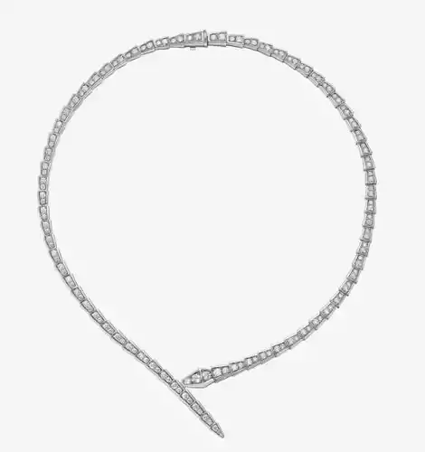 Serpenti Viper  necklace set with pave diamonds