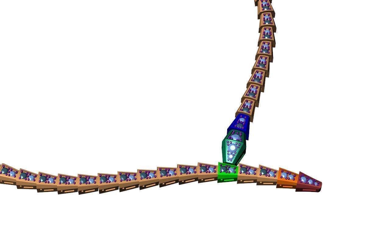 Serpenti Viper necklace set with pave diamonds 3D print model_4