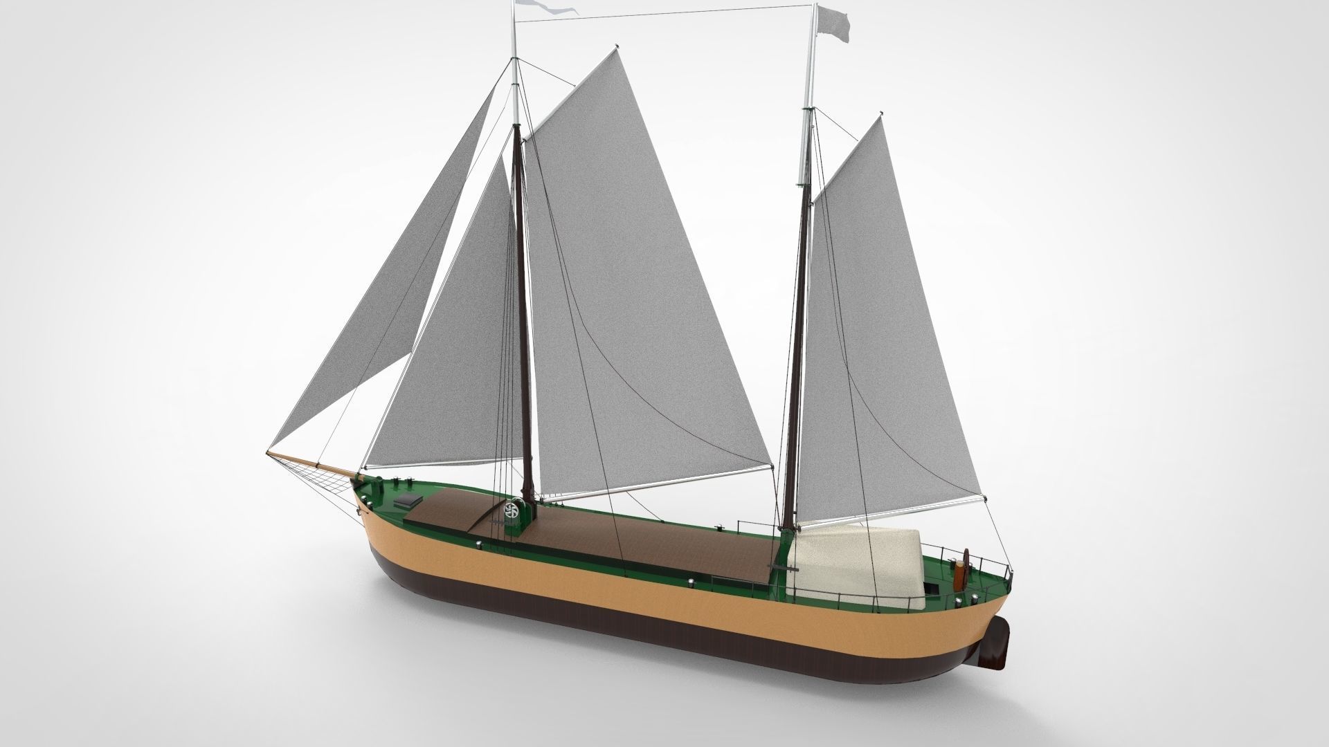 Historical sailing ship cargo 3D model_5