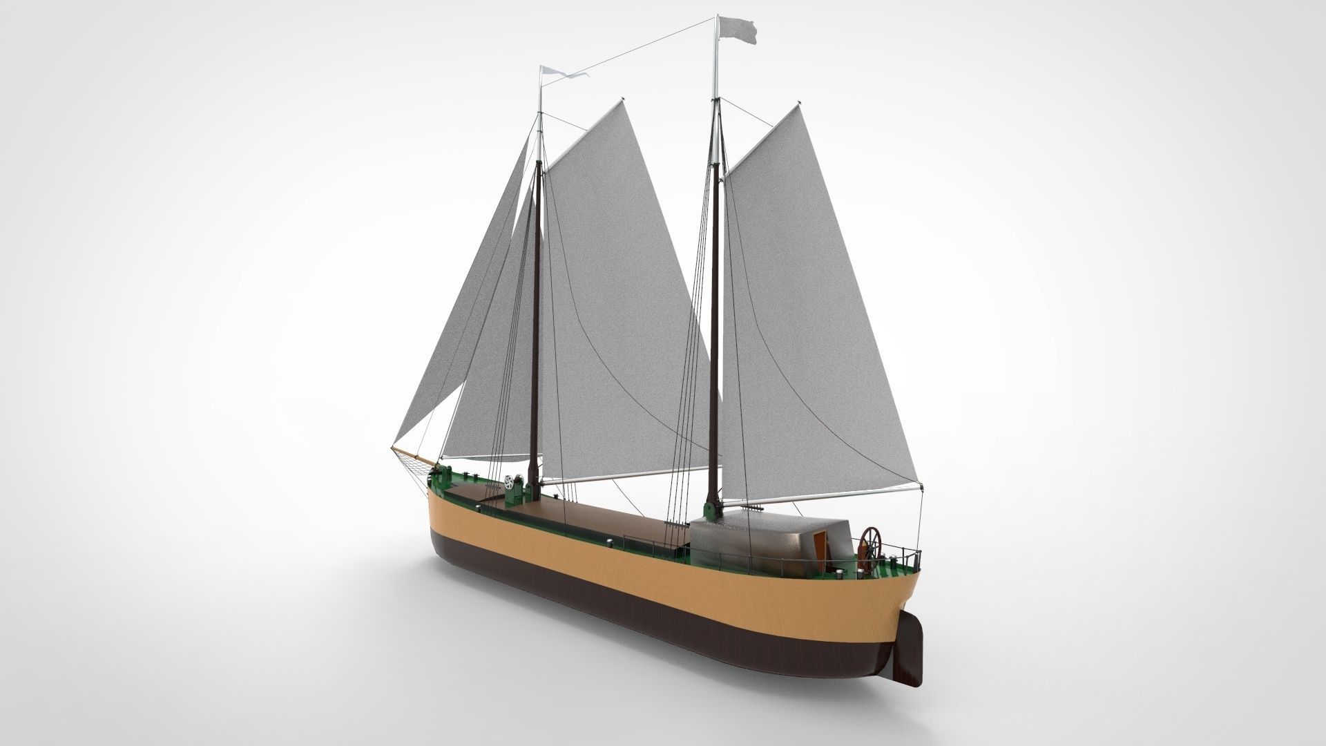 Historical sailing ship cargo 3D model_1