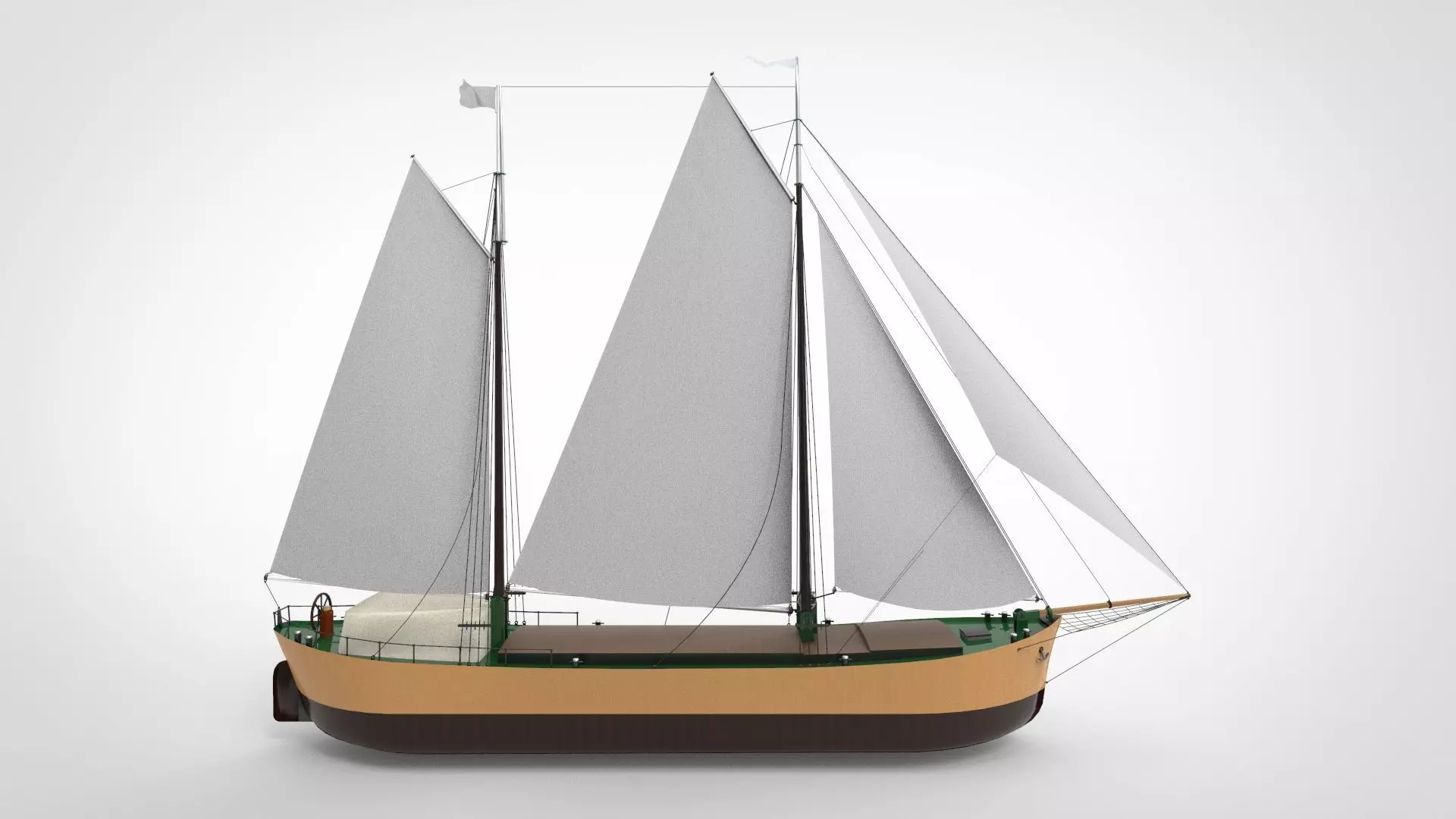 Historical sailing ship cargo 3D model_0
