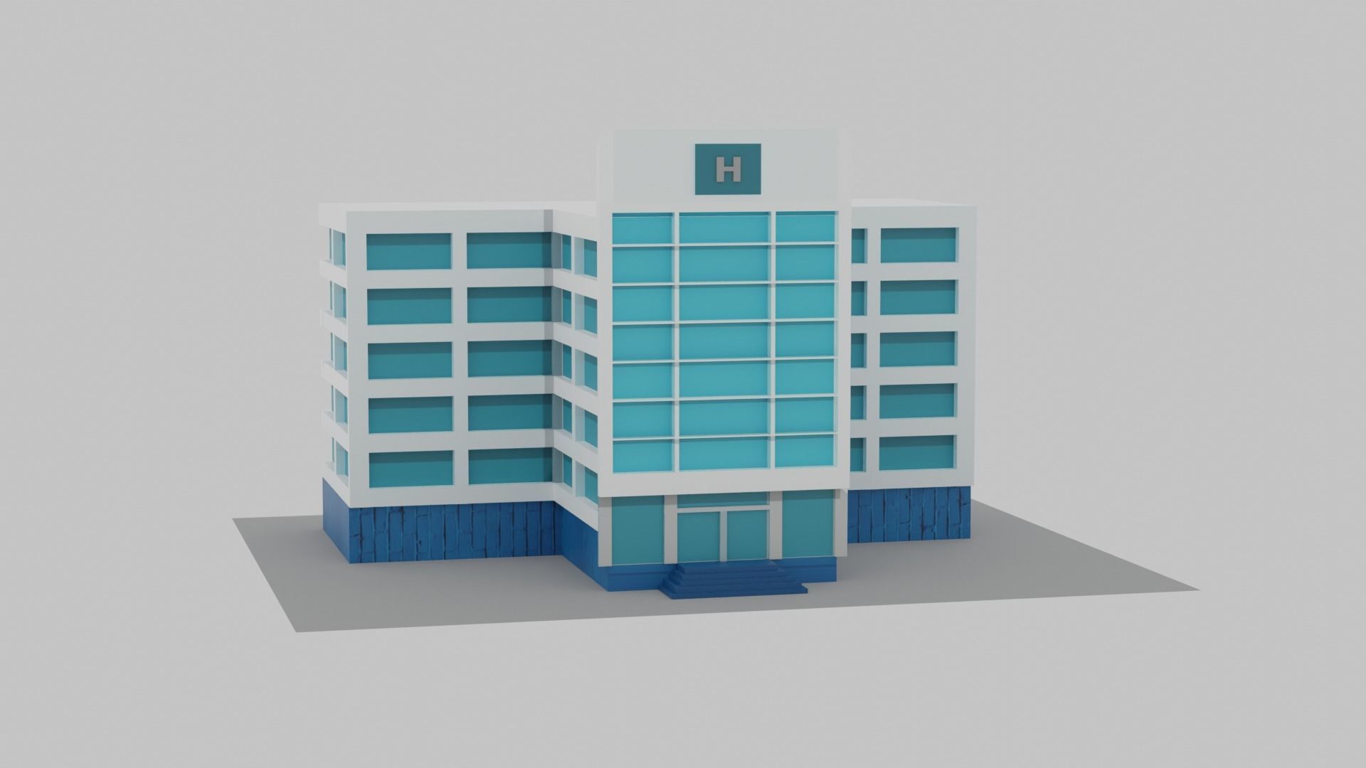Hospital Low-poly 3D model_6