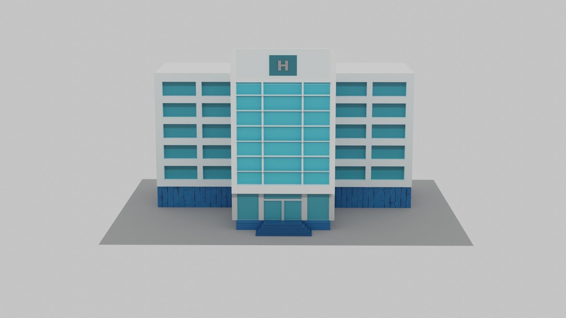 Hospital Low-poly 3D model_2