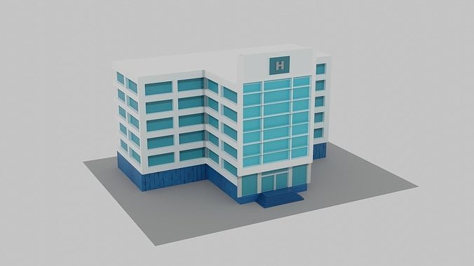 Hospital Low-poly 3D model