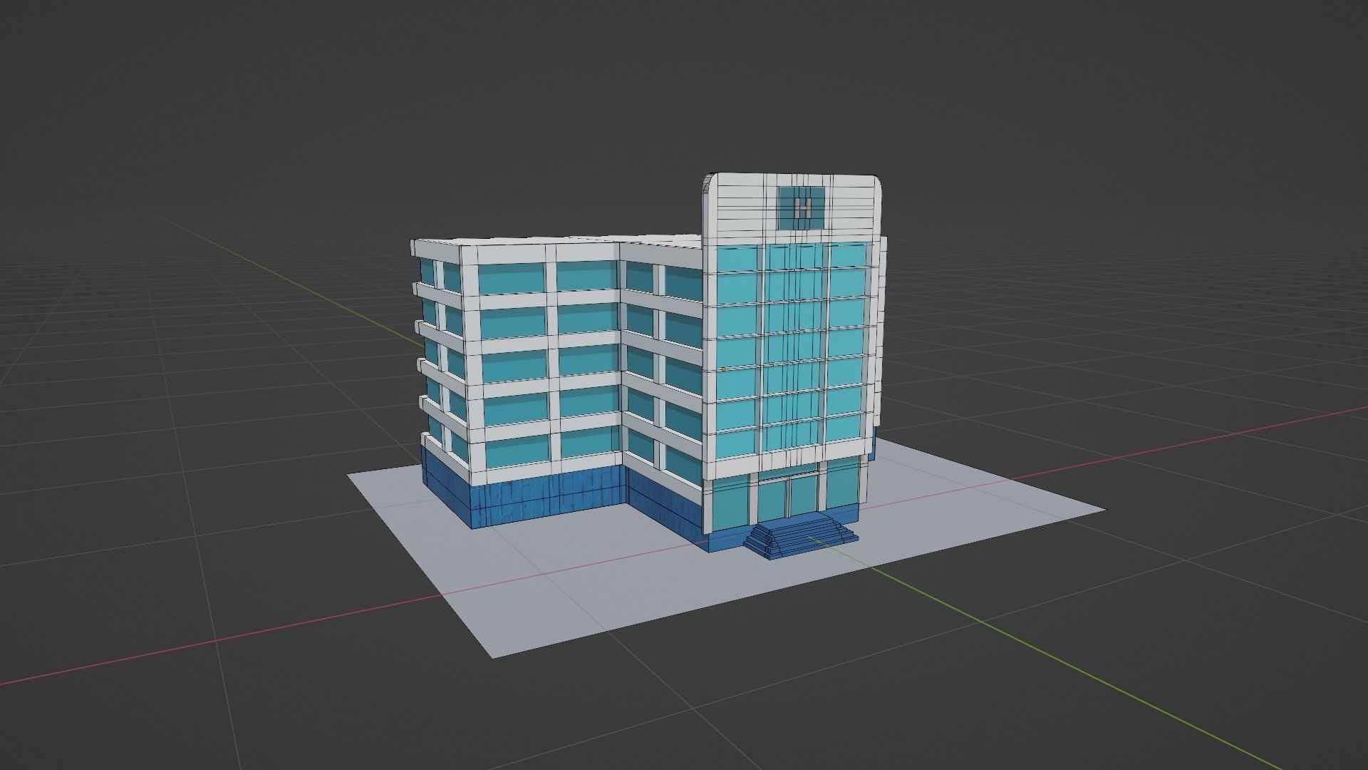 Hospital Low-poly 3D model_7