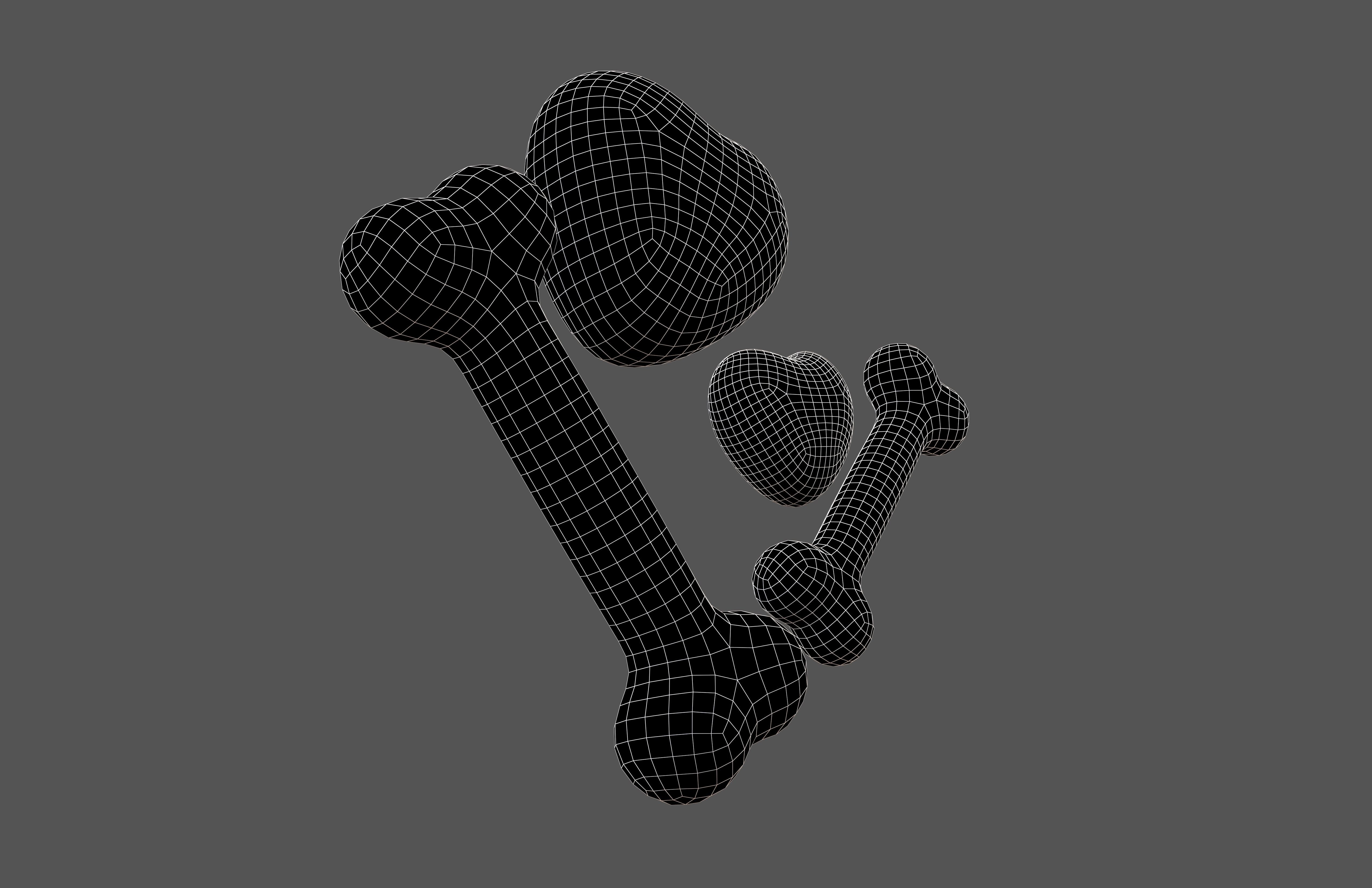 Bone with Heart v1 001 Low-poly 3D model_5