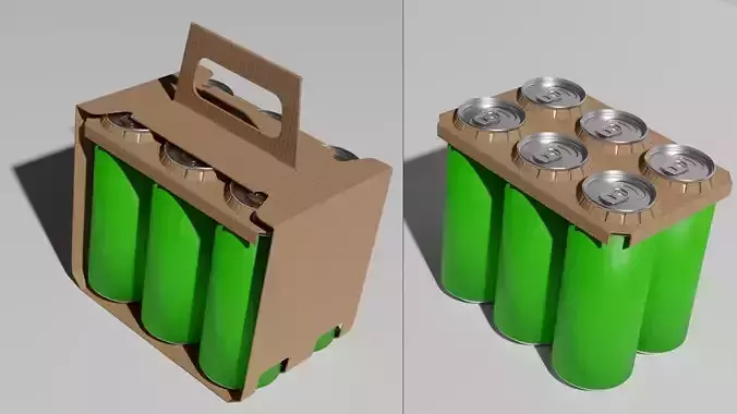 Beer cans holder with recyclable cardboard holder