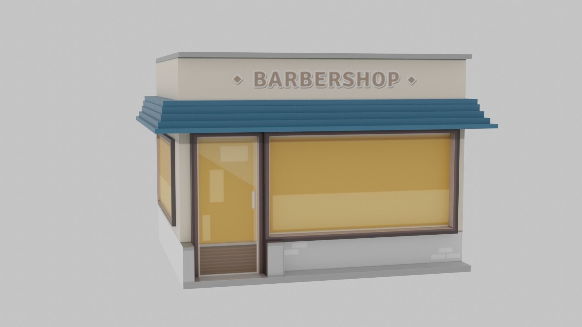 Barber Shop  Low-poly 3D model_6