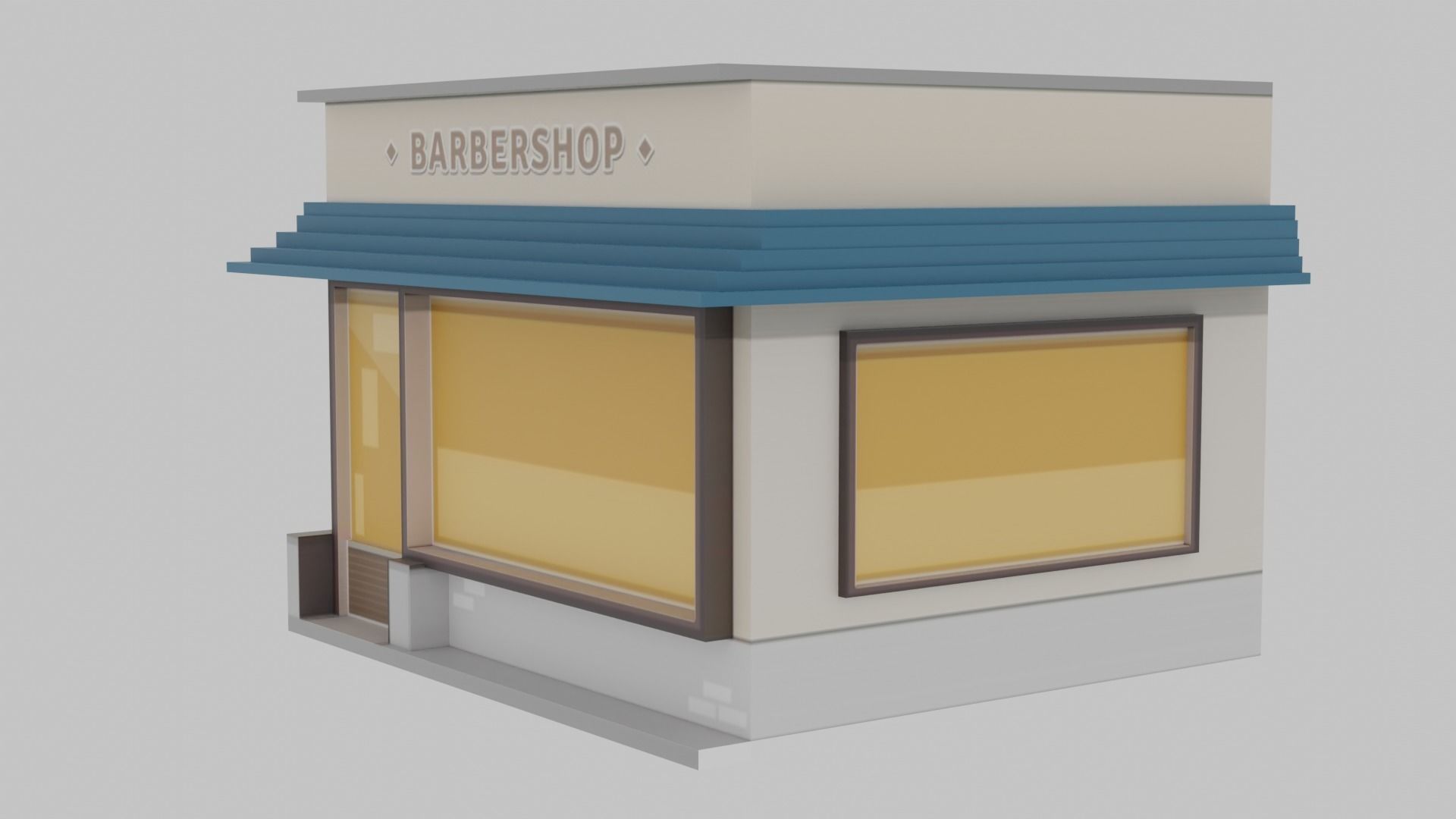 Barber Shop  Low-poly 3D model_4
