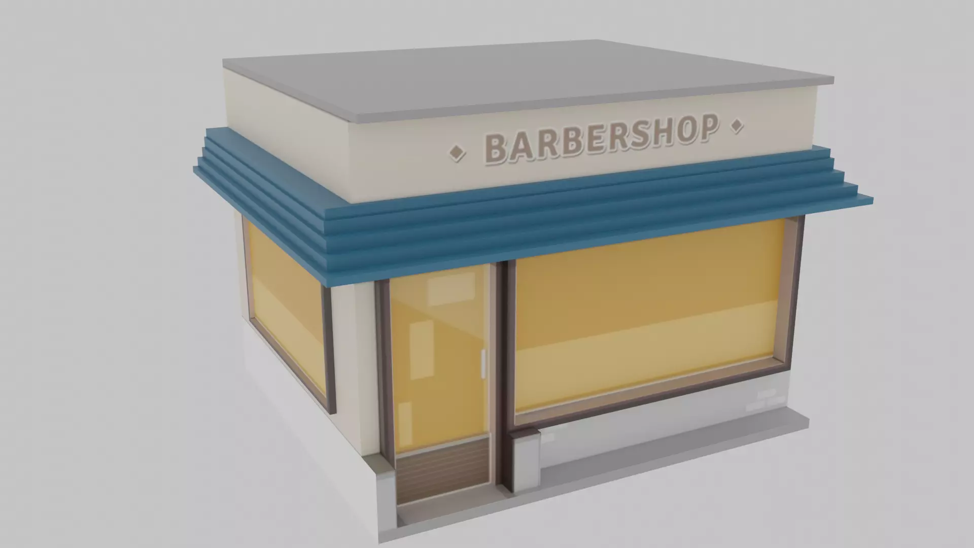 Barber Shop  Low-poly 3D model_0