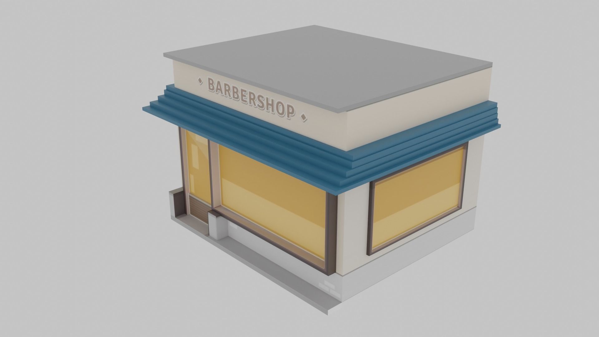 Barber Shop  Low-poly 3D model_1