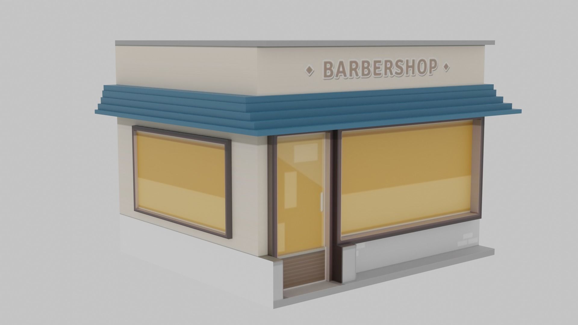 Barber Shop  Low-poly 3D model_3