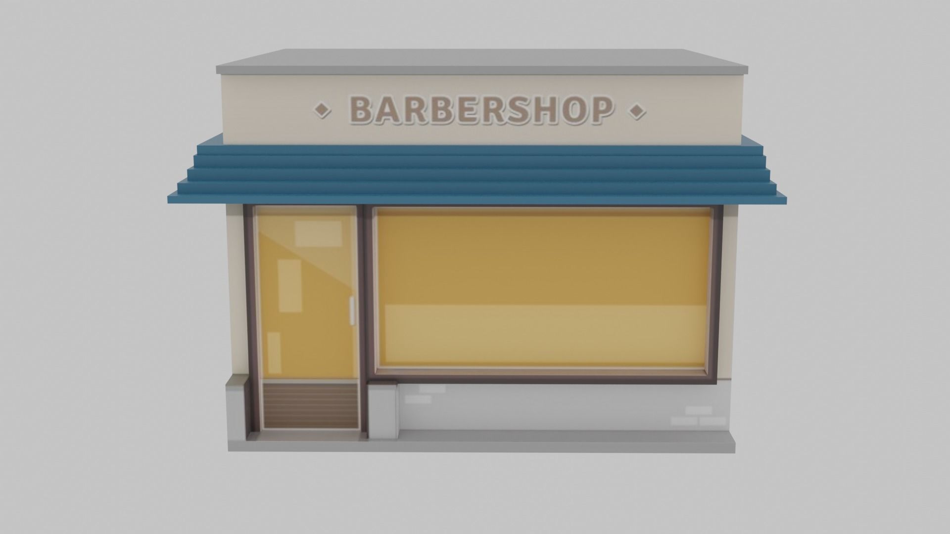 Barber Shop  Low-poly 3D model_2
