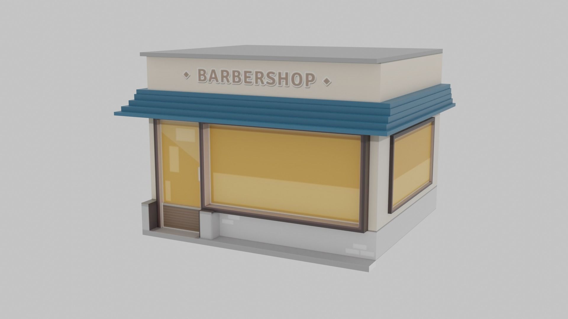 Barber Shop  Low-poly 3D model_5