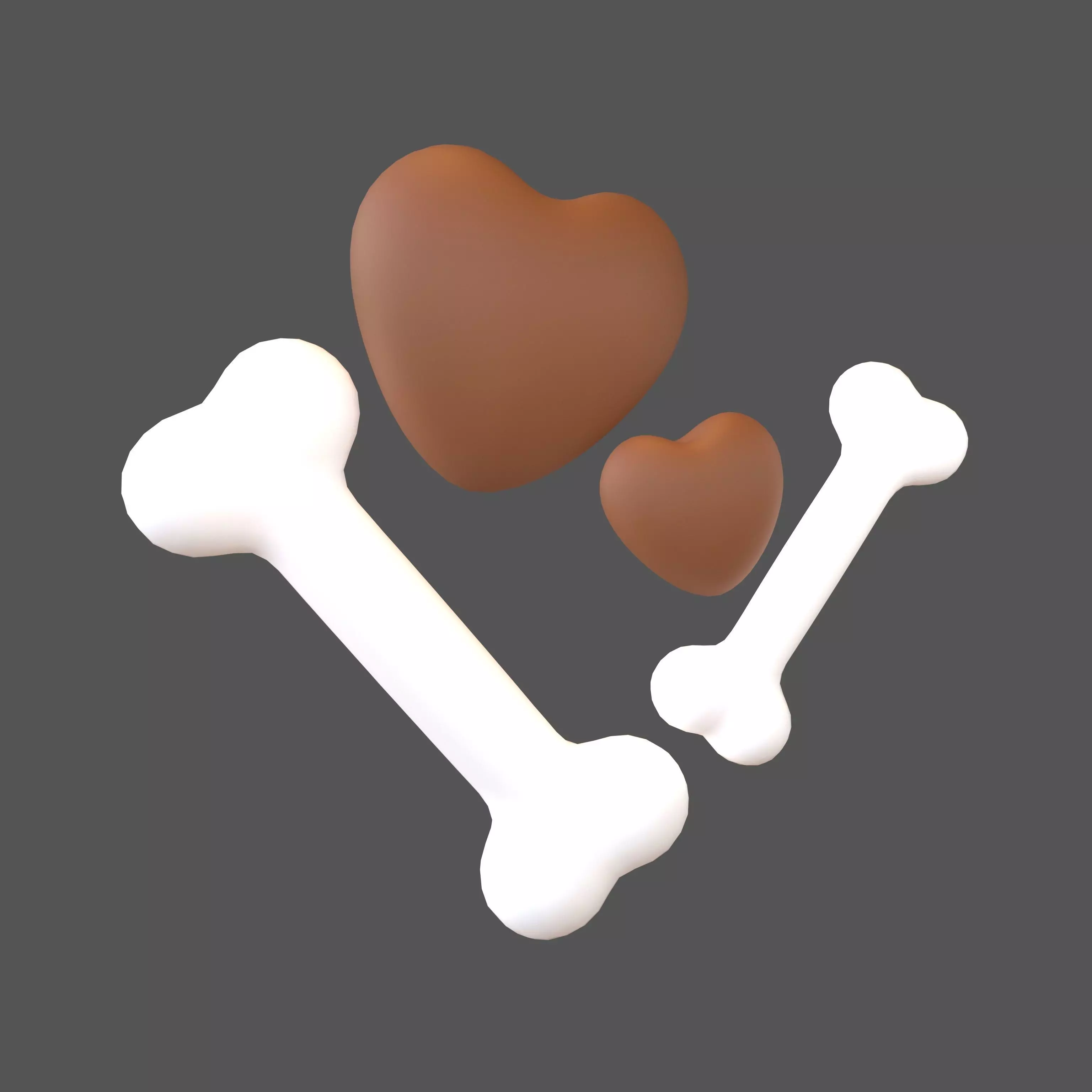 Bone with Heart v1 008 Low-poly 3D model_0