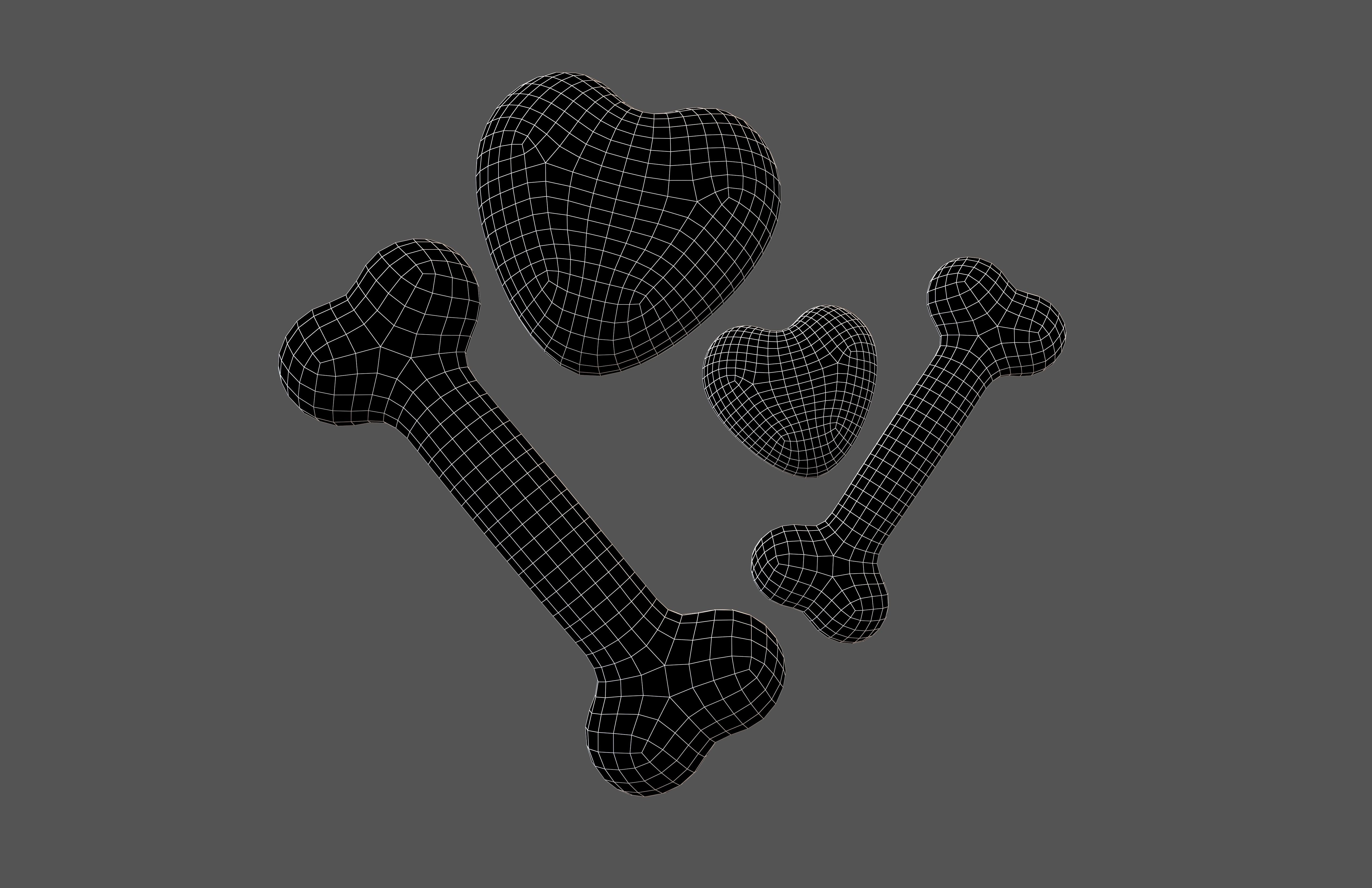 Bone with Heart v1 012 Low-poly 3D model_7