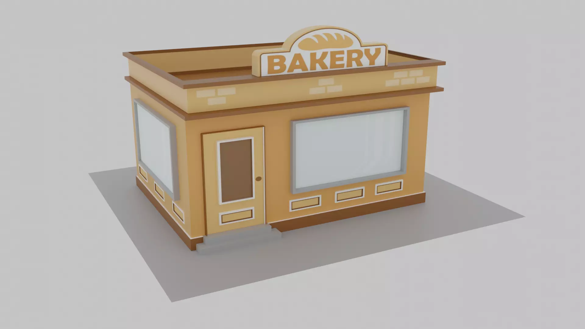 Bakery Shop Low-poly 3D model_0