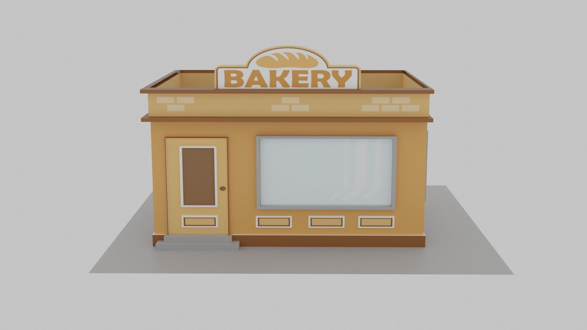 Bakery Shop Low-poly 3D model_1