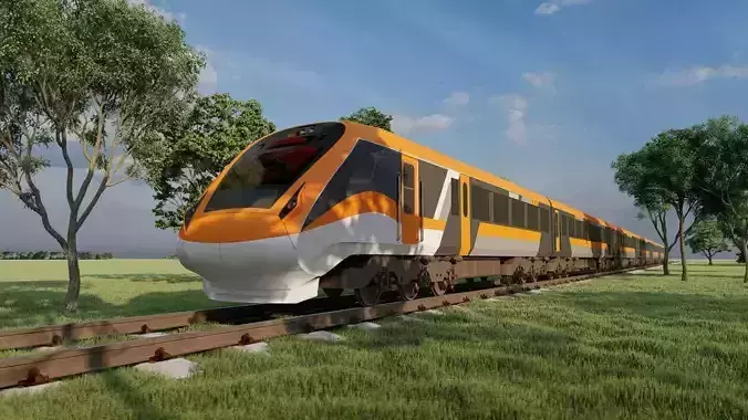 Vande Bharat Express Train Detailed 3D Model 3D model