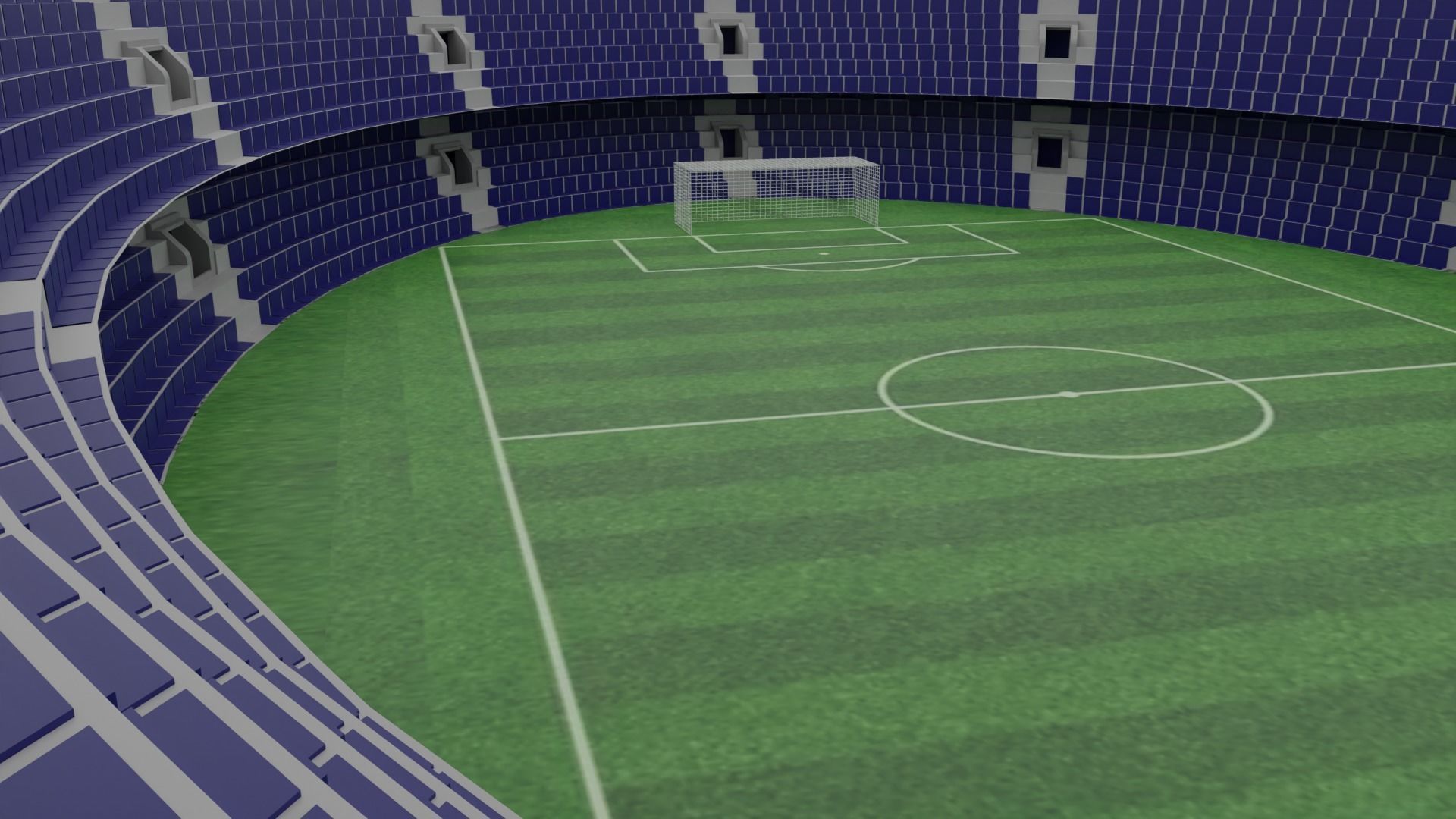  Football Stadium  Low-poly 3D model_5