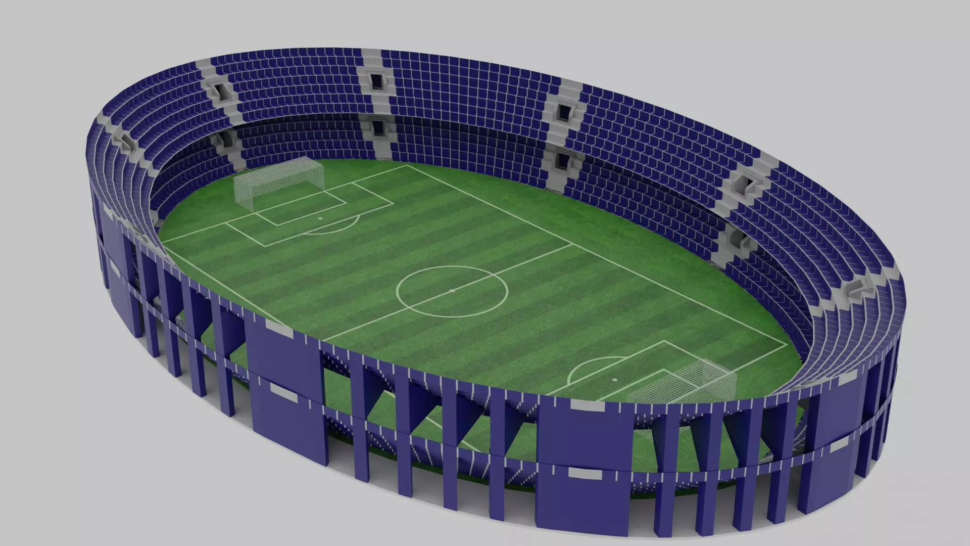  Football Stadium  Low-poly 3D model_0