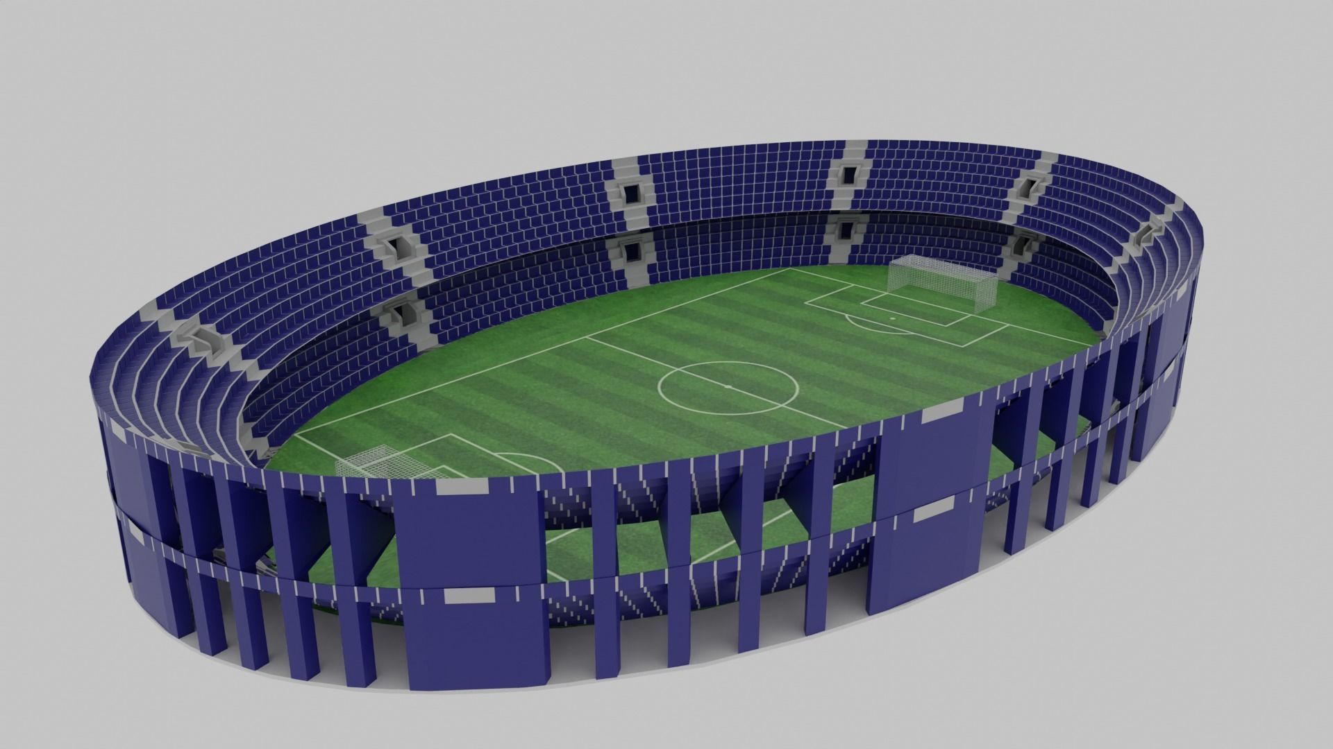  Football Stadium  Low-poly 3D model_1