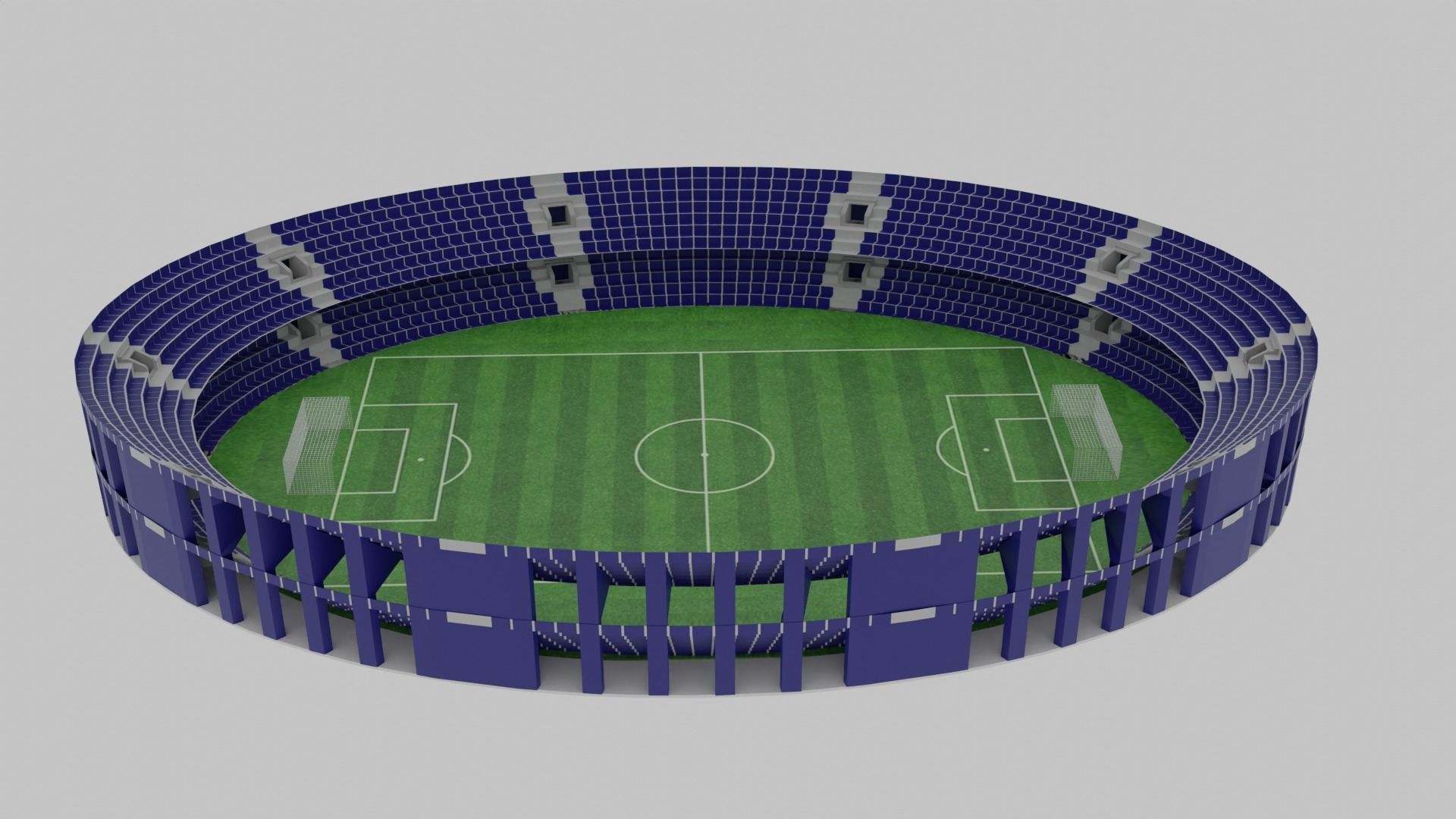  Football Stadium  Low-poly 3D model_3