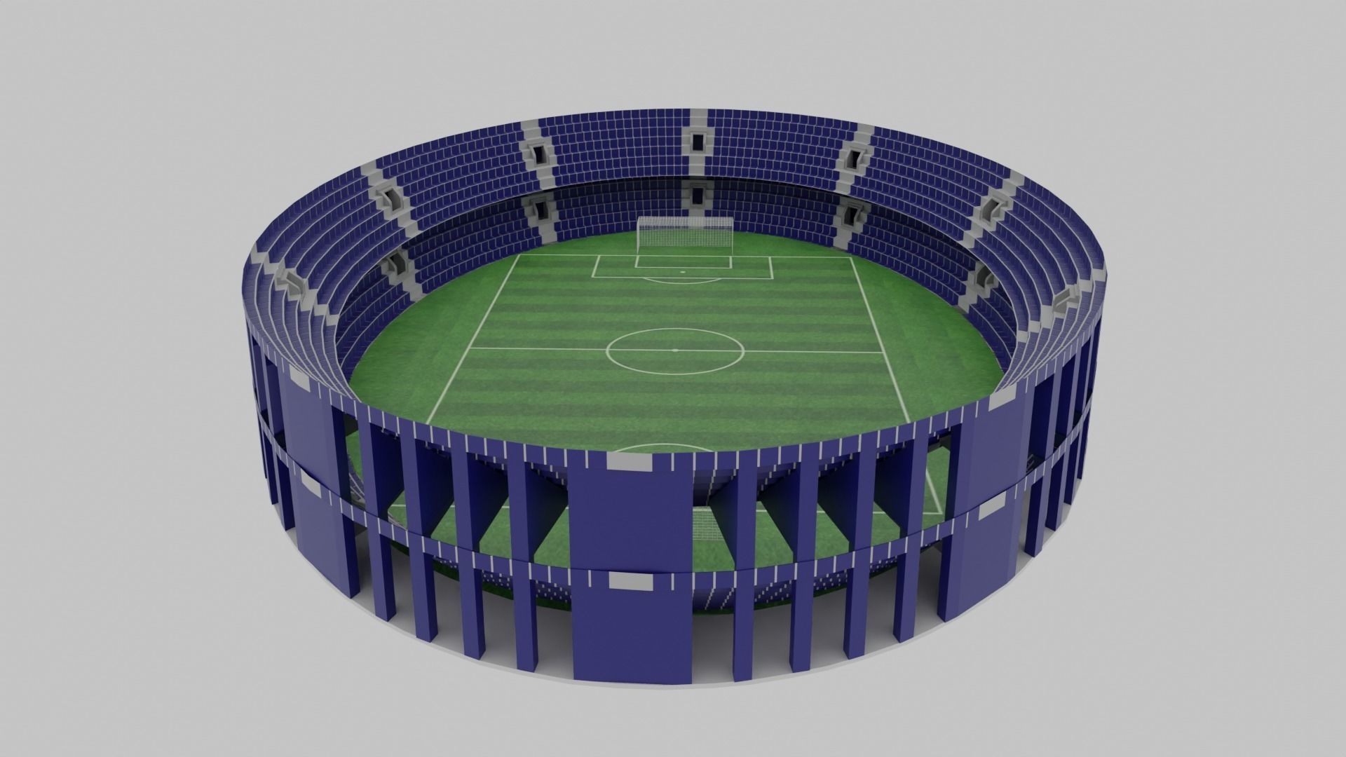  Football Stadium  Low-poly 3D model_4