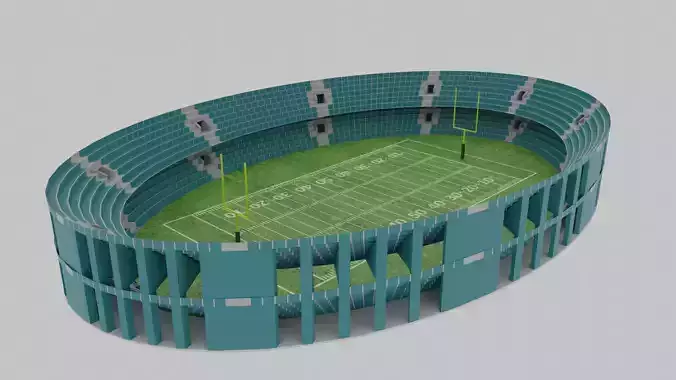 American Football Stadium Low-poly 3D model