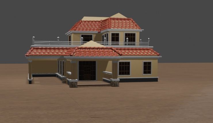 Modern house 3d model 3D model_3