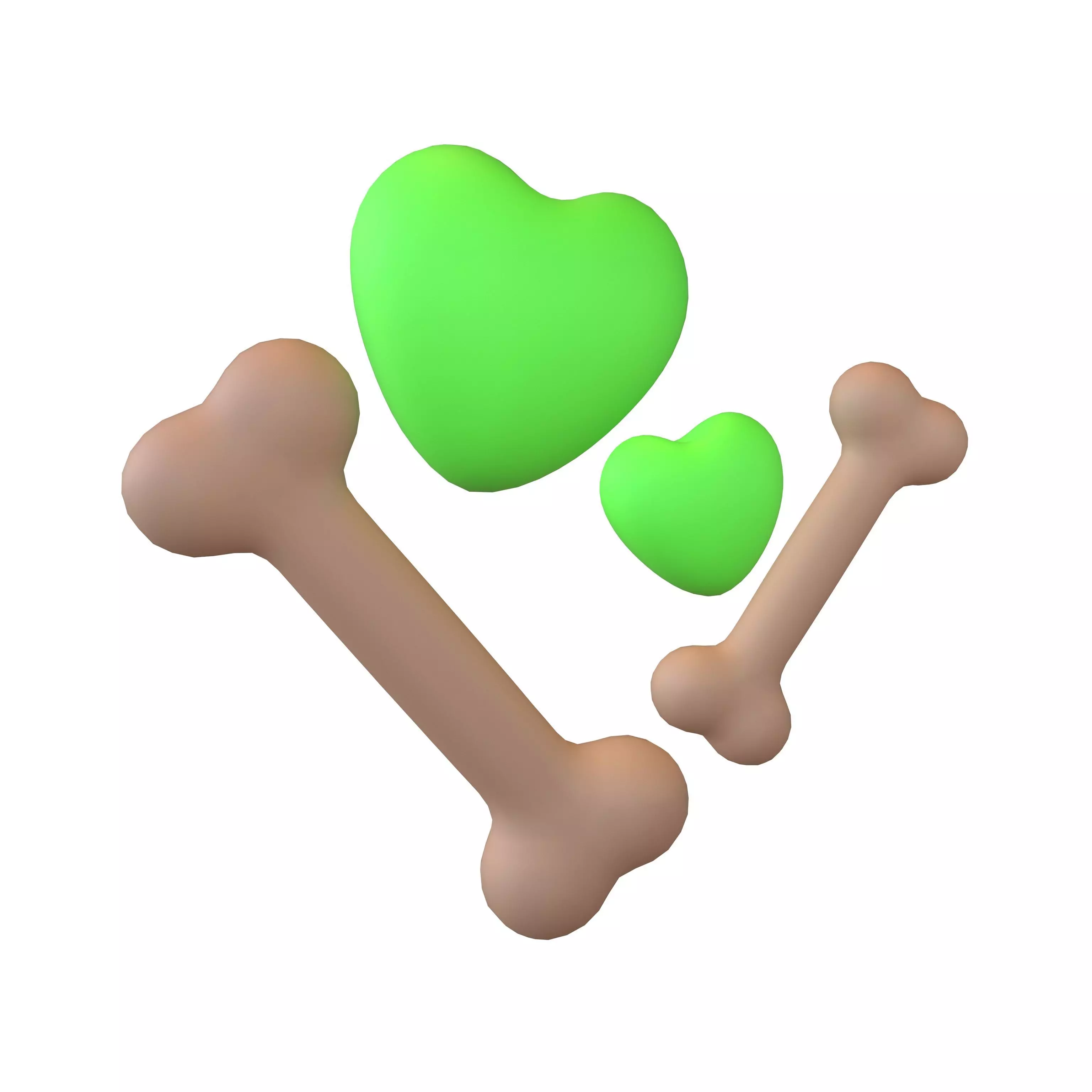 Bone with Heart v1 025 Low-poly 3D model_0