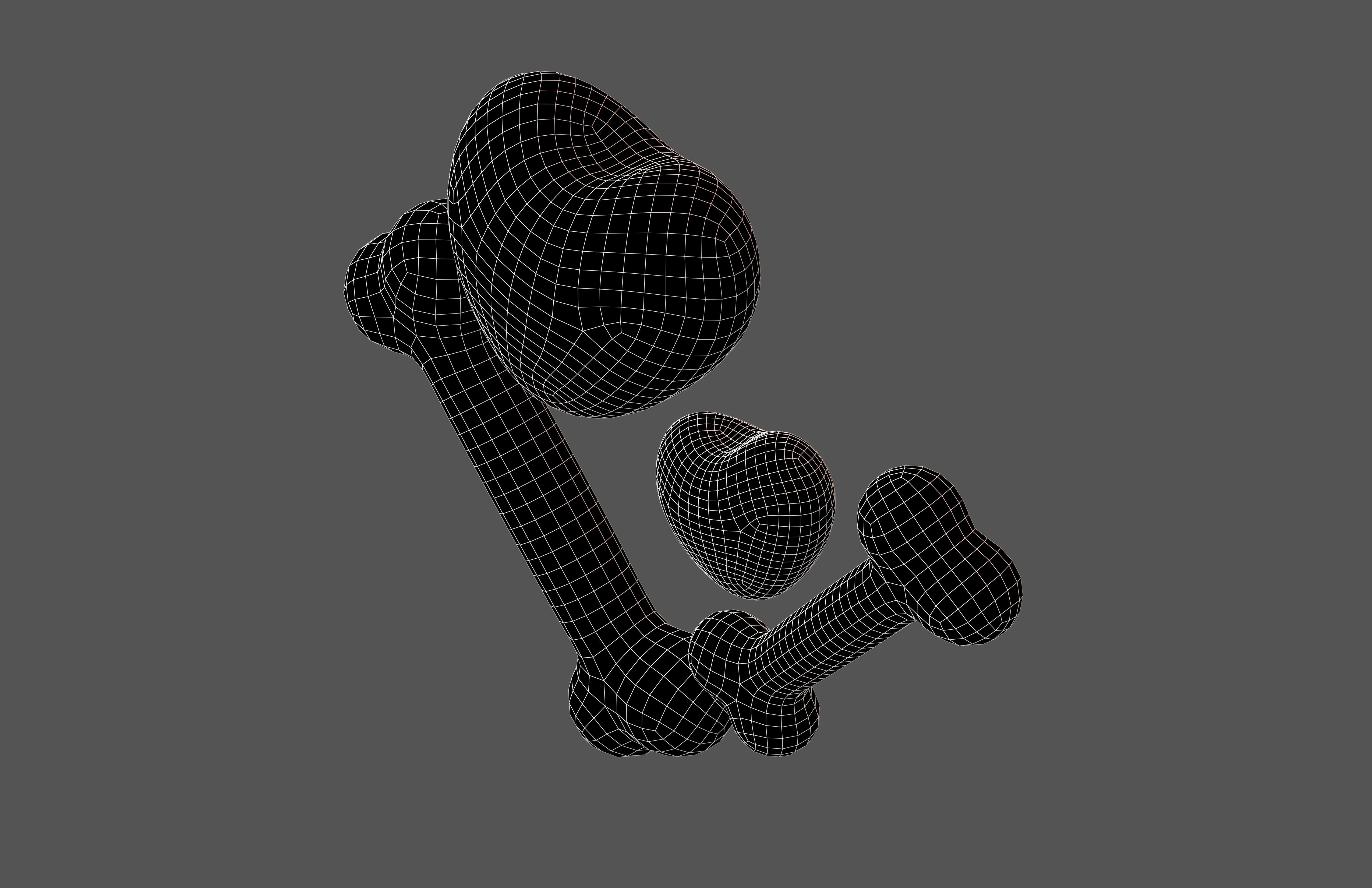 Bone with Heart v1 025 Low-poly 3D model_4