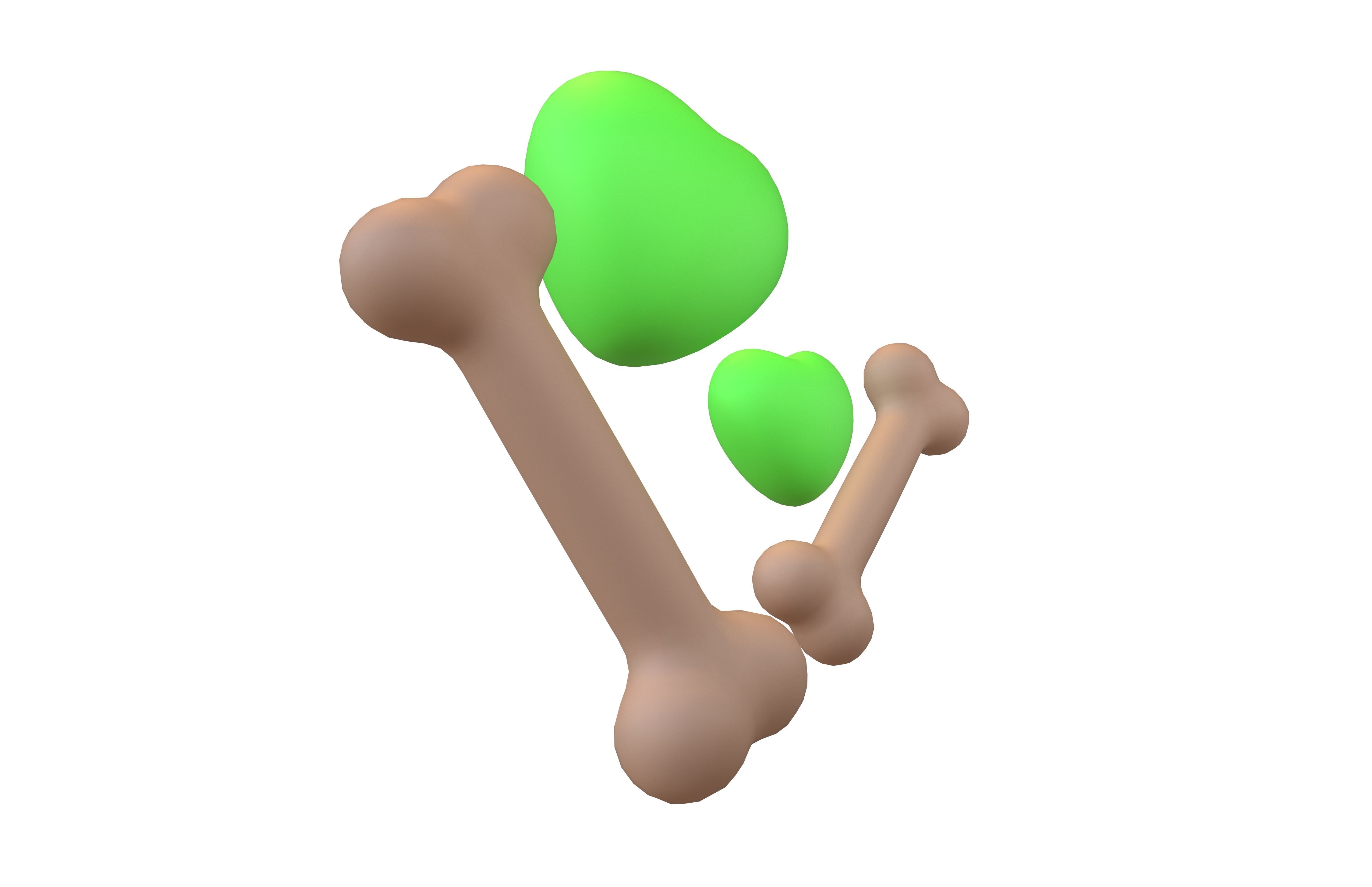 Bone with Heart v1 025 Low-poly 3D model_1