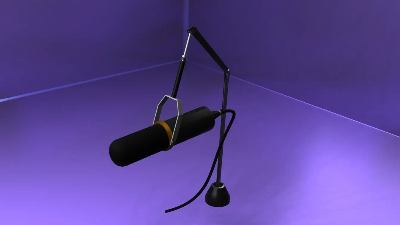 Microphone Free 3D model_2