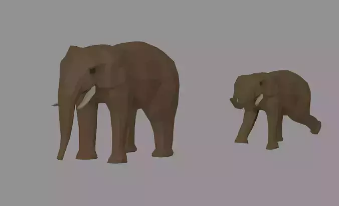 Low Poly Elephant 3D model