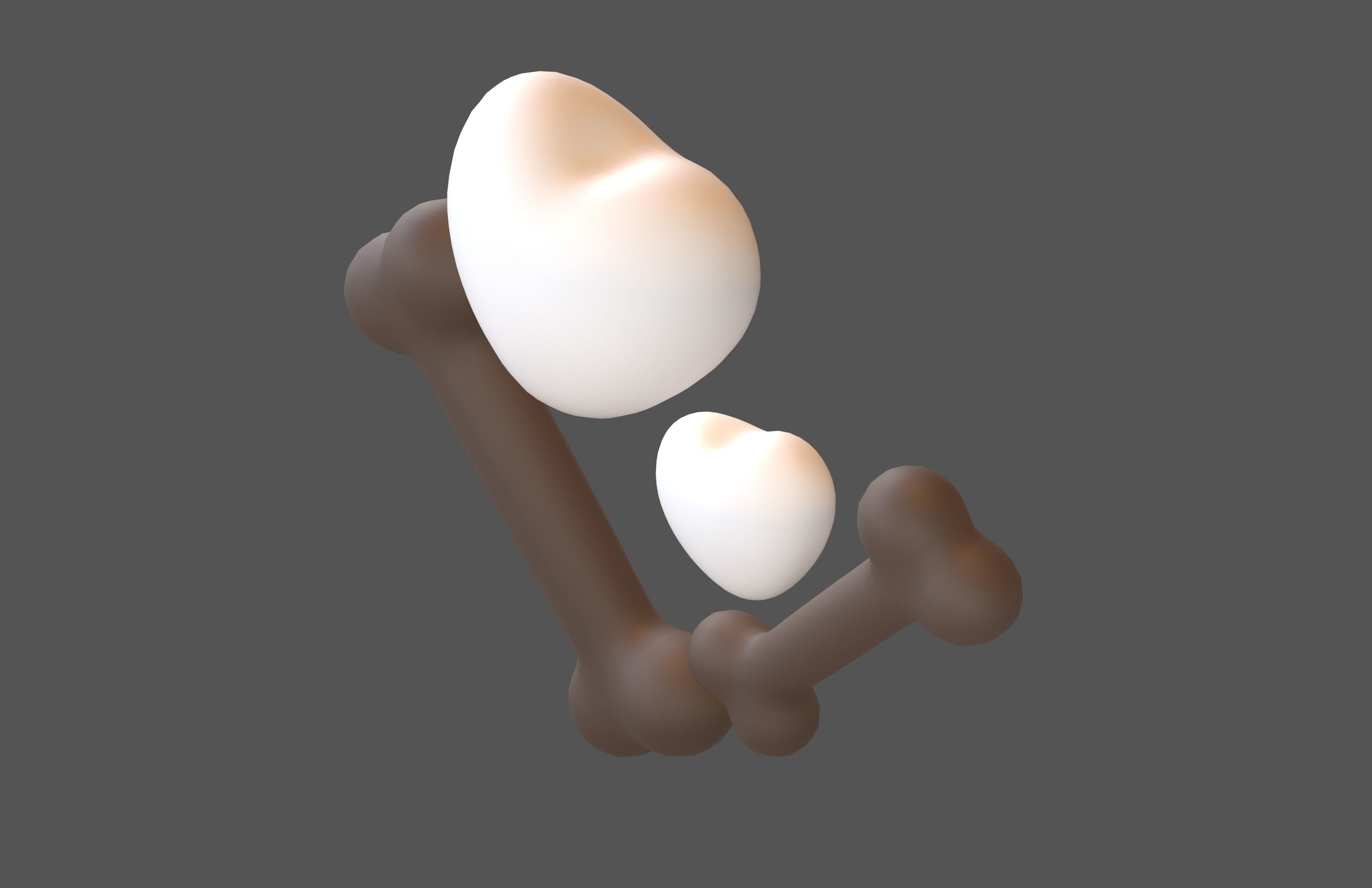 Bone with Heart v1 040 Low-poly 3D model_1