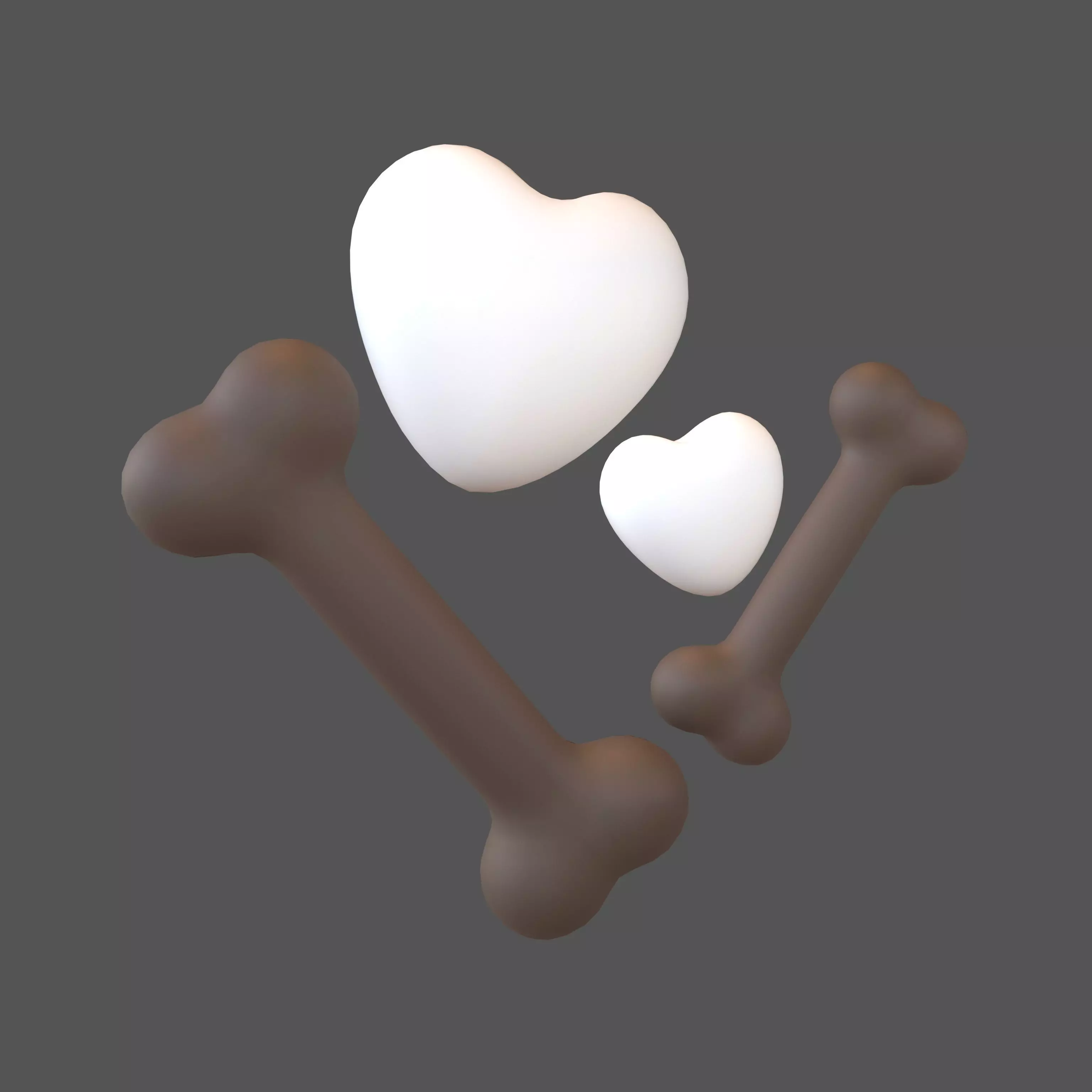 Bone with Heart v1 040 Low-poly 3D model_0