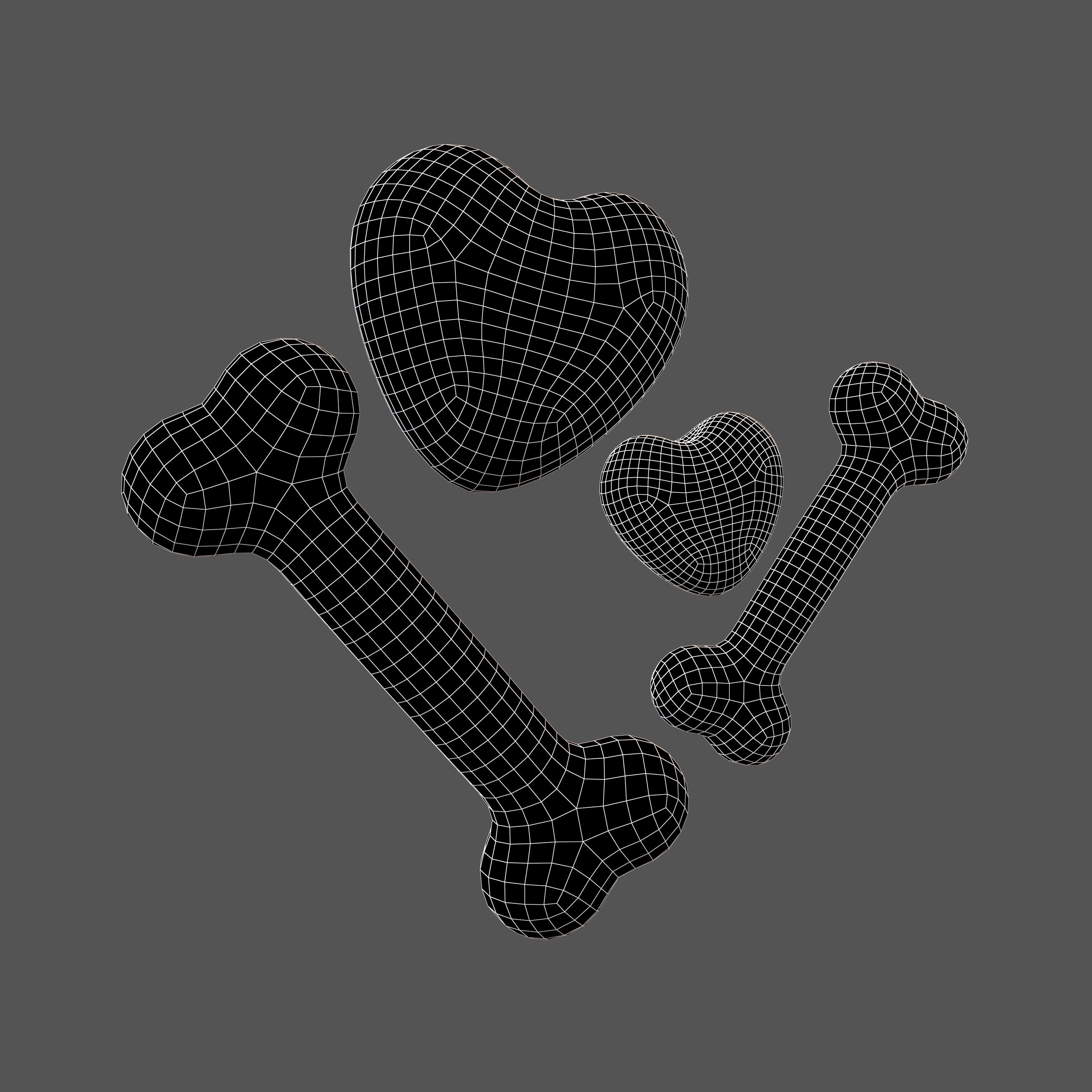 Bone with Heart v1 041 Low-poly 3D model_6