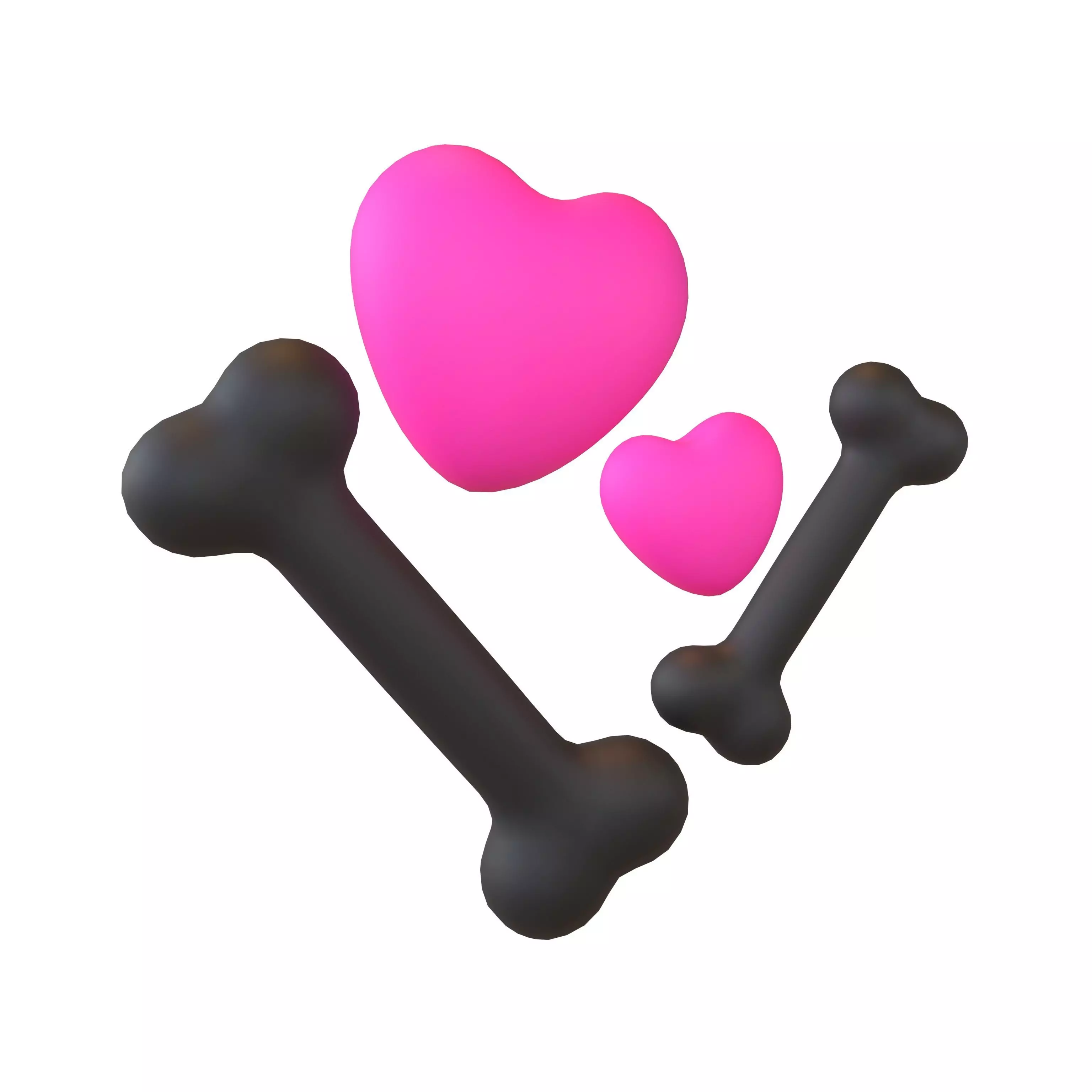 Bone with Heart v1 041 Low-poly 3D model_0