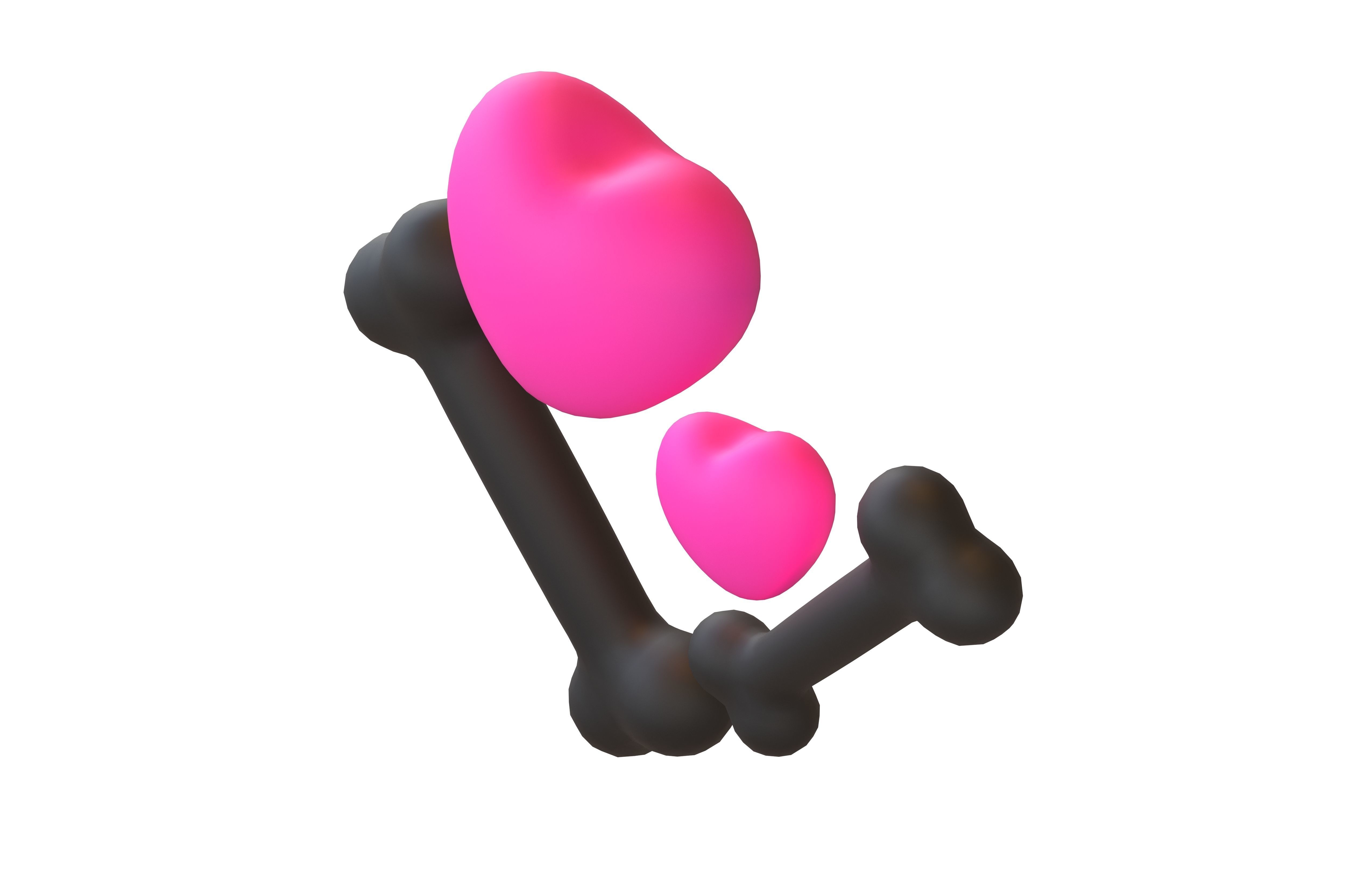 Bone with Heart v1 041 Low-poly 3D model_2