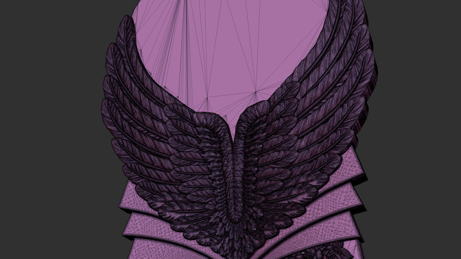 Angel Wings and Heart Memorial 3D print model_10