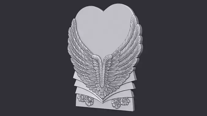 Angel Wings and Heart Memorial
