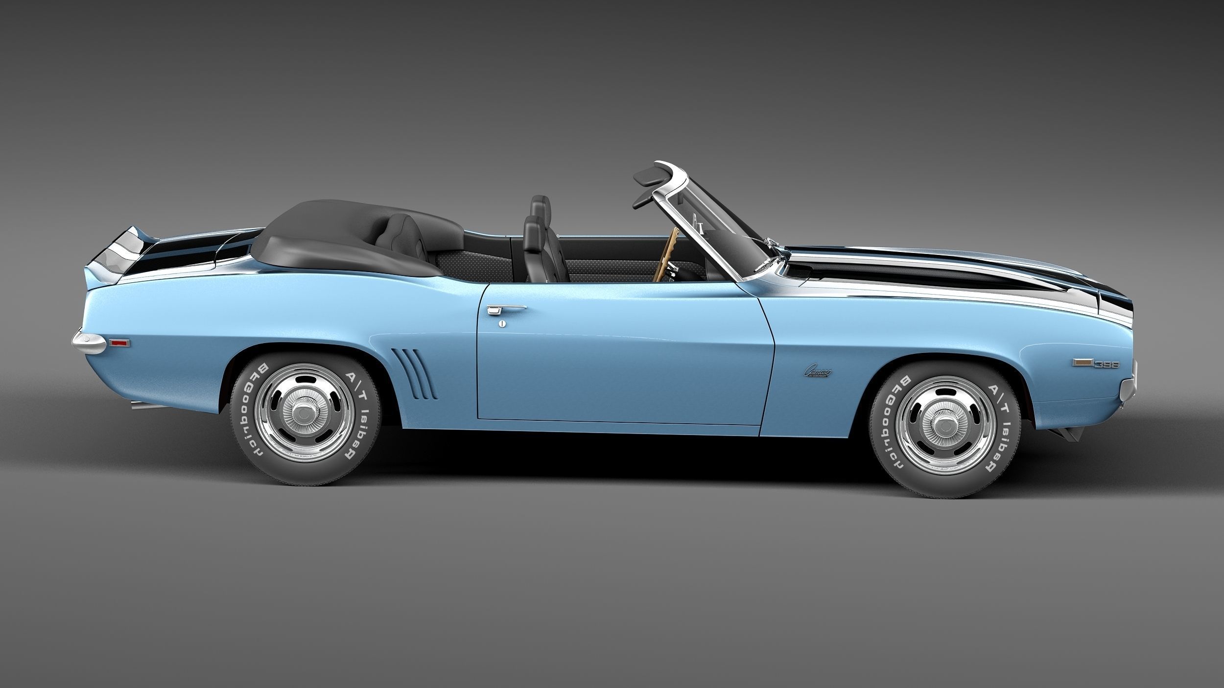 Chevrolet Camaro 1969 SS convertible 3D Model 3D model_6