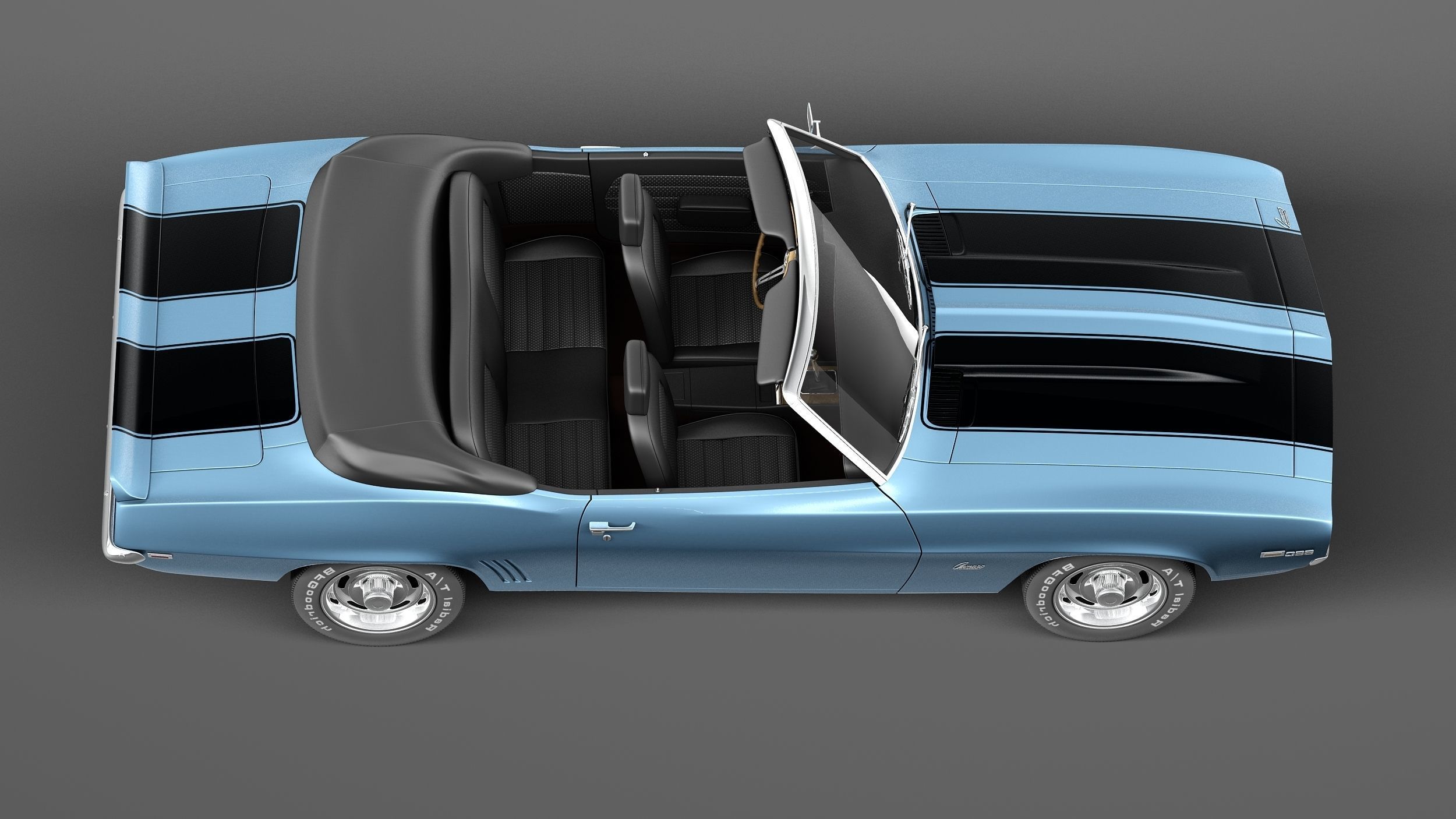 Chevrolet Camaro 1969 SS convertible 3D Model 3D model_7
