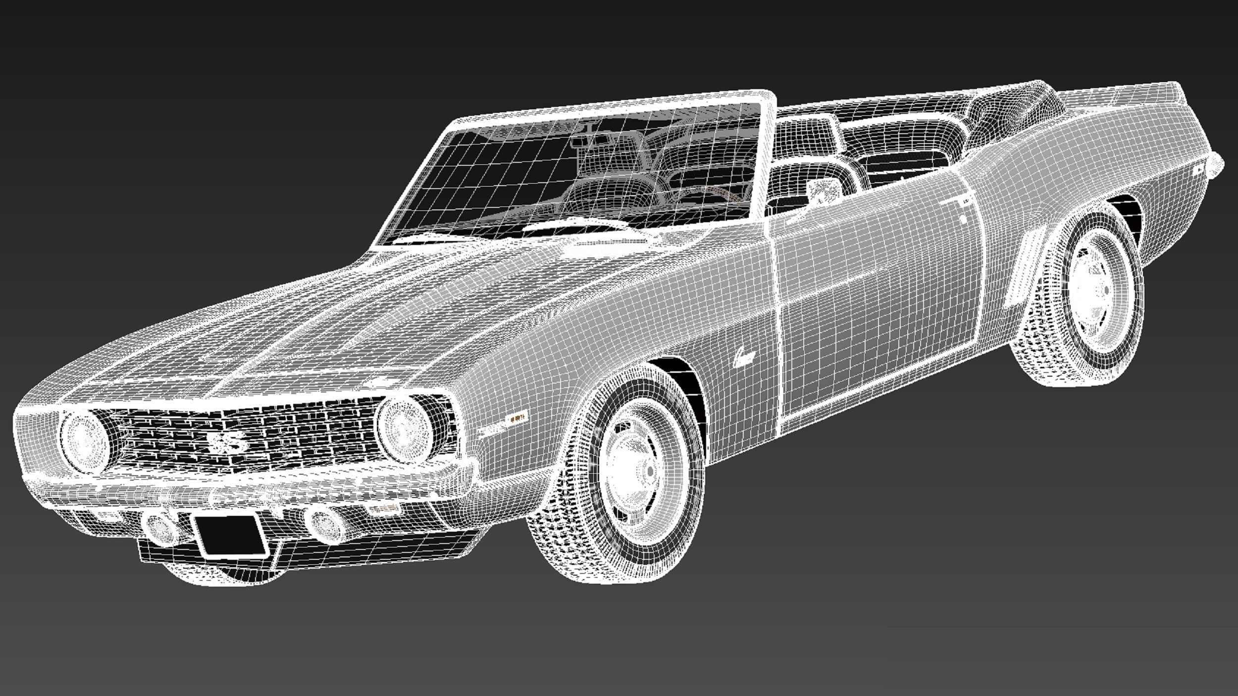 Chevrolet Camaro 1969 SS convertible 3D Model 3D model_18