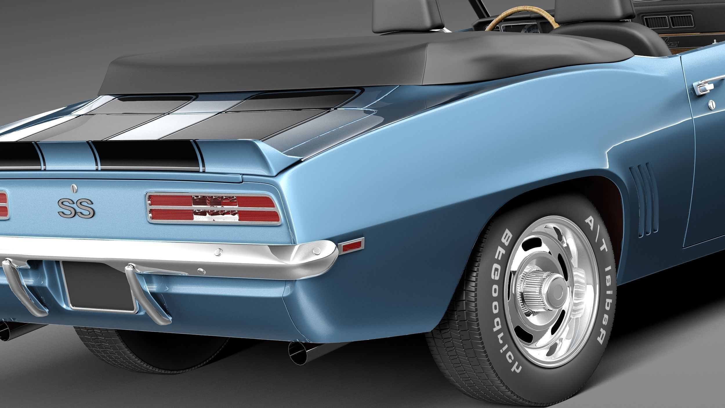 Chevrolet Camaro 1969 SS convertible 3D Model 3D model_3