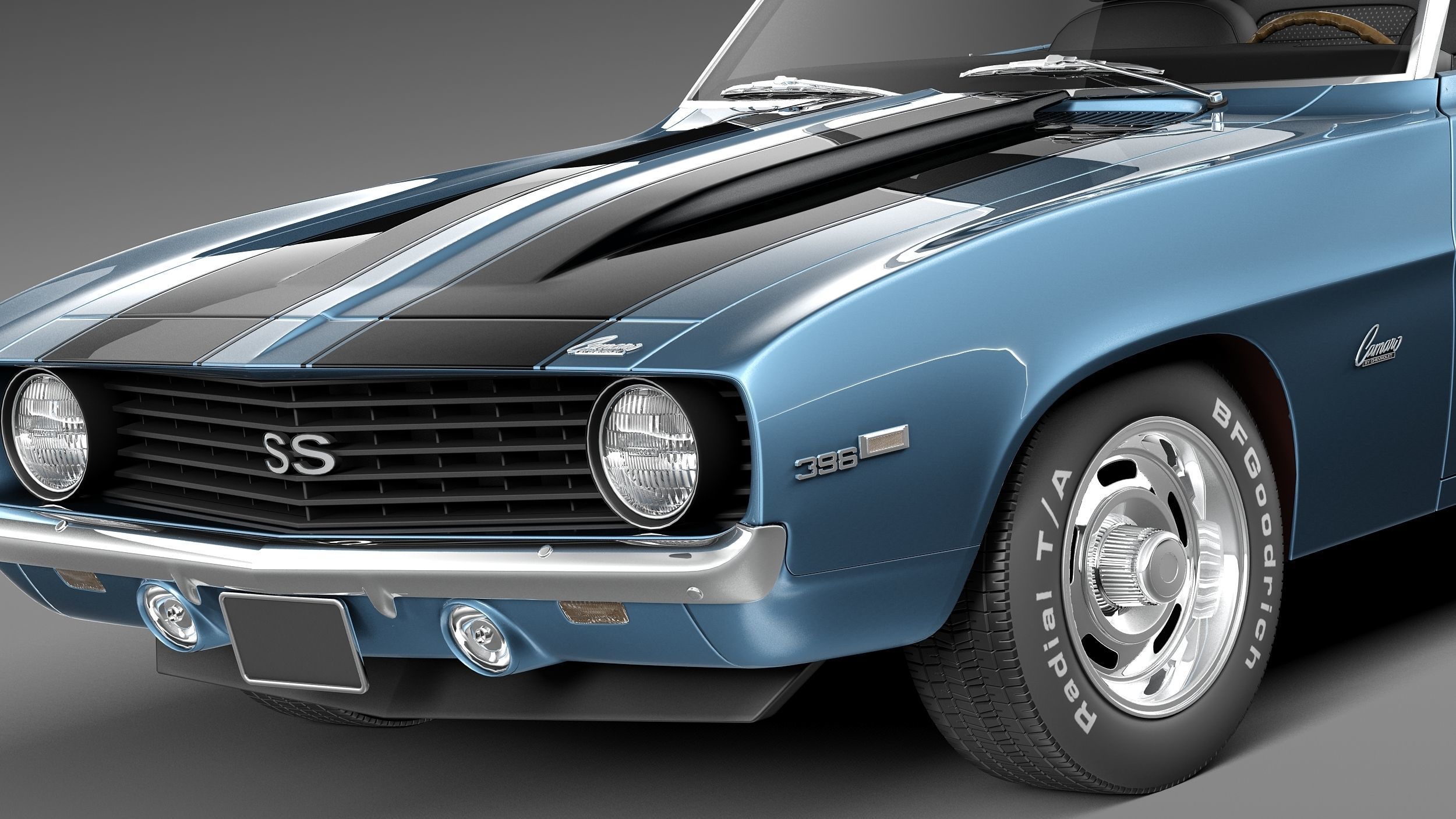 Chevrolet Camaro 1969 SS convertible 3D Model 3D model_2