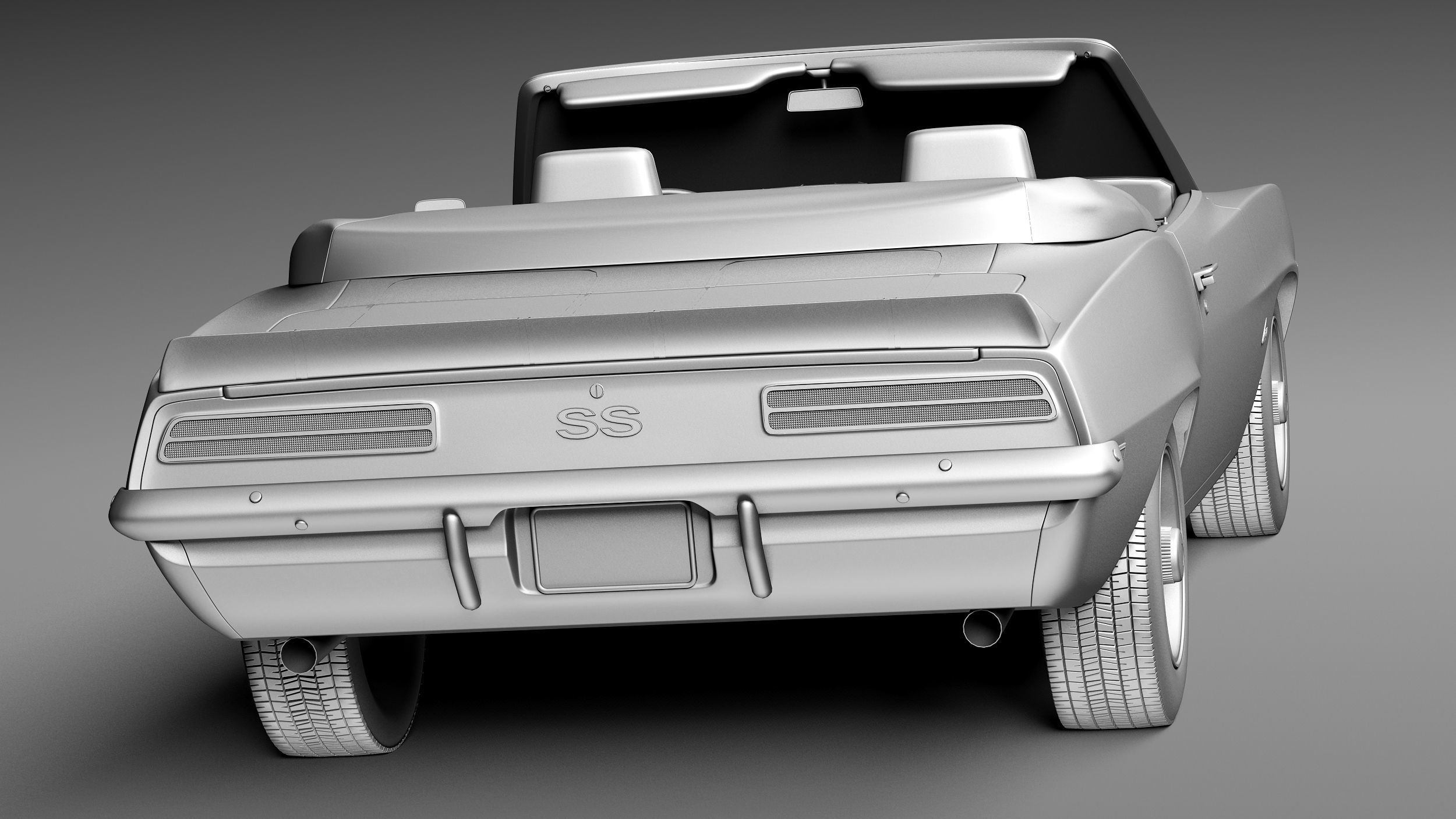 Chevrolet Camaro 1969 SS convertible 3D Model 3D model_13