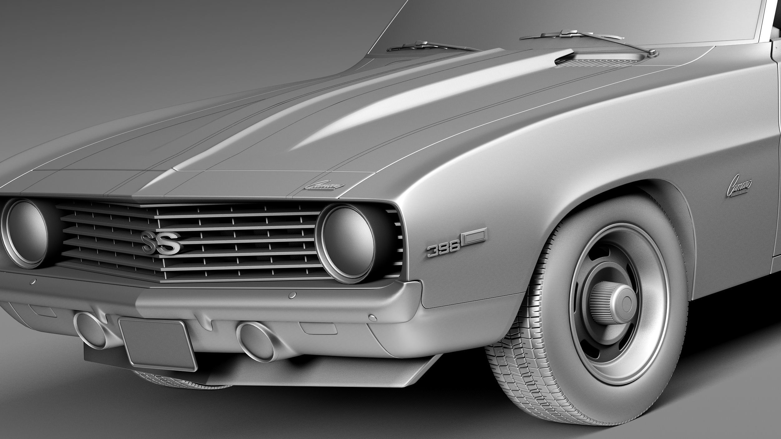 Chevrolet Camaro 1969 SS convertible 3D Model 3D model_10