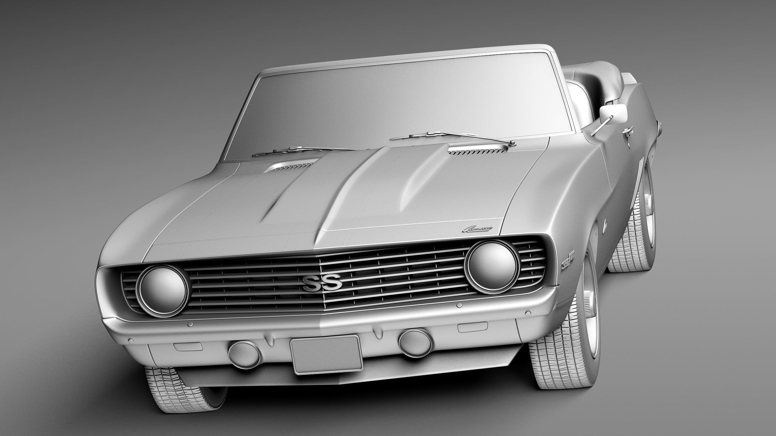Chevrolet Camaro 1969 SS convertible 3D Model 3D model_9